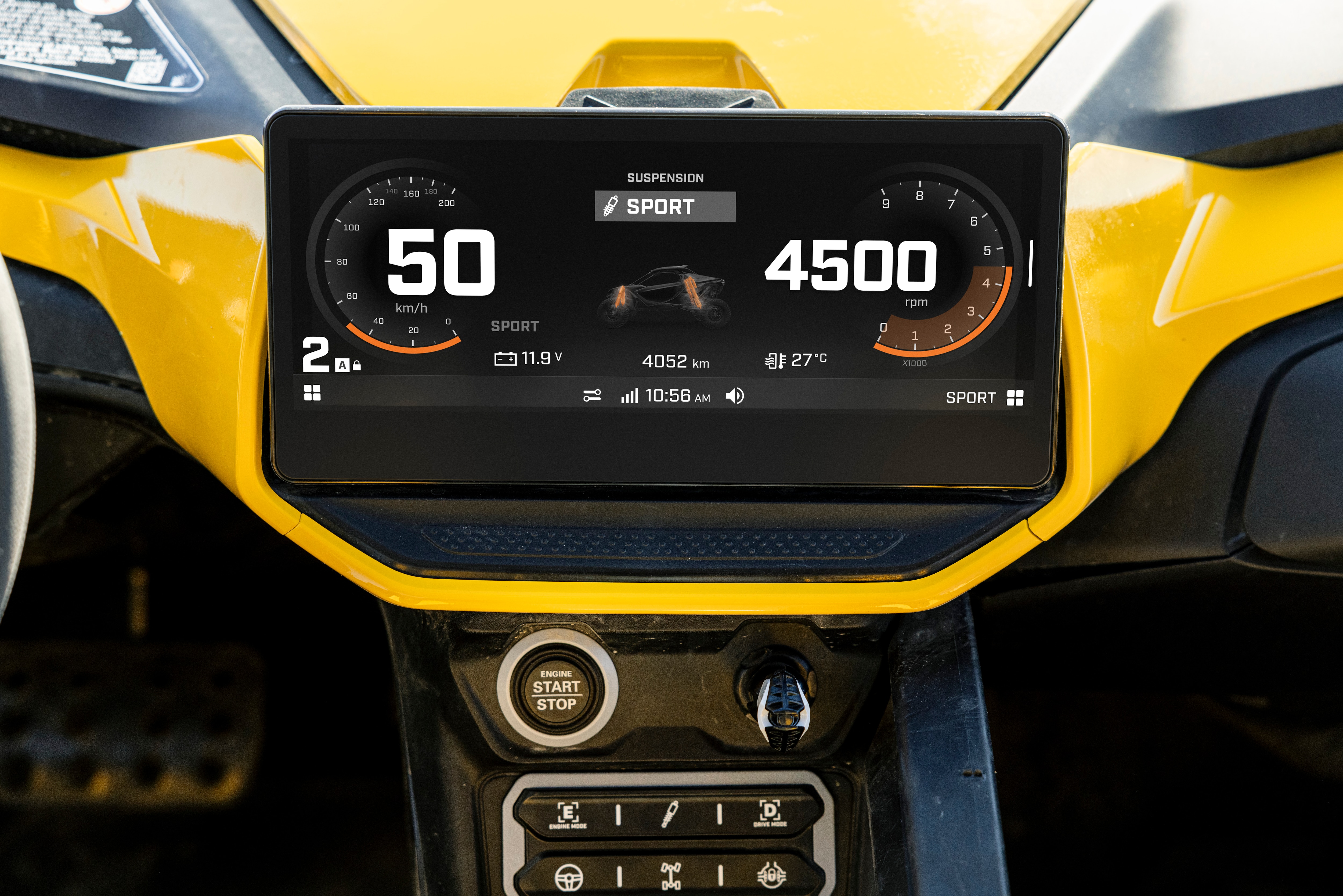 Touchscreen display in a Can-Am Off-Road SxS vehicle