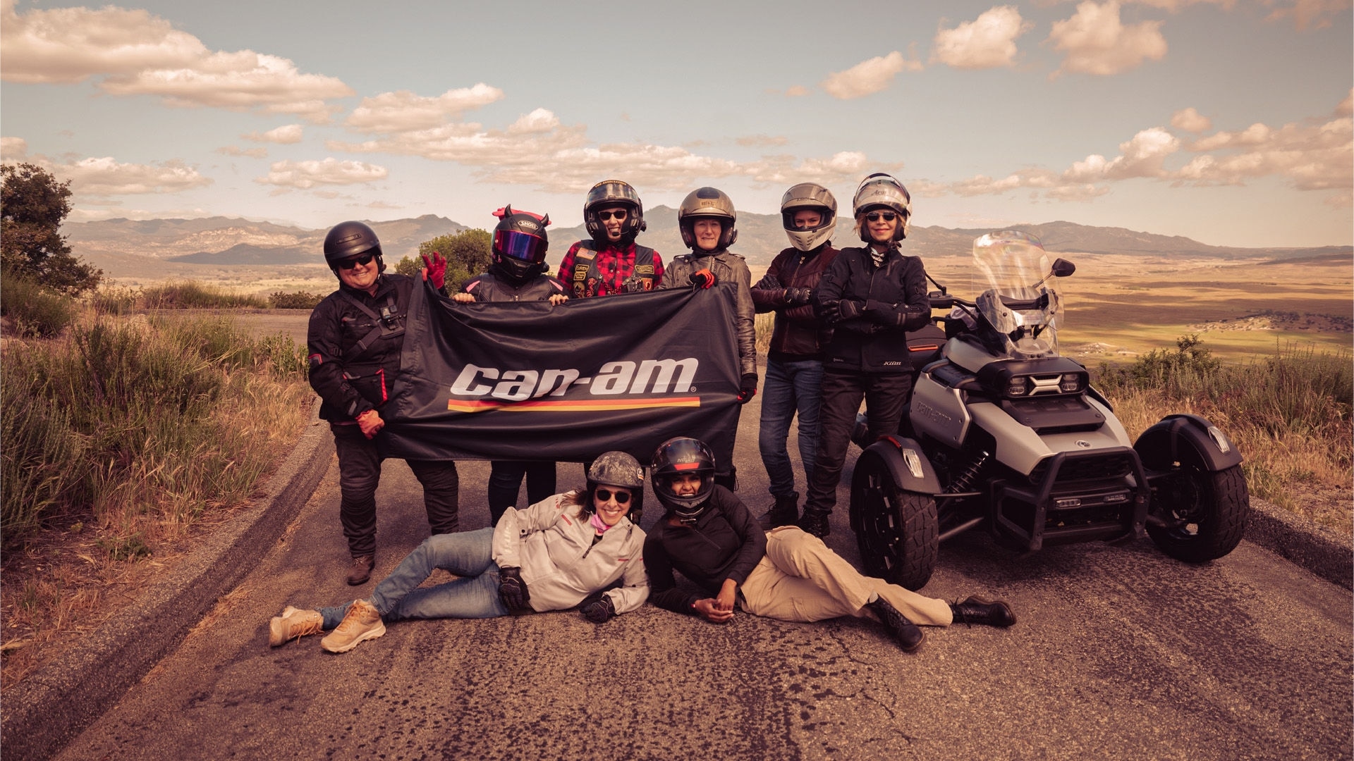 Several women from the “Women on the Road” group 