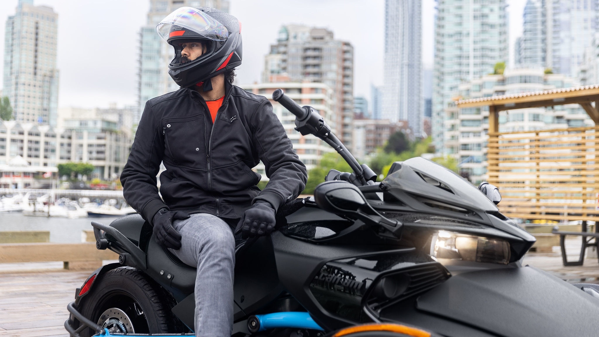 Man sitting on his Can-Am Spyder