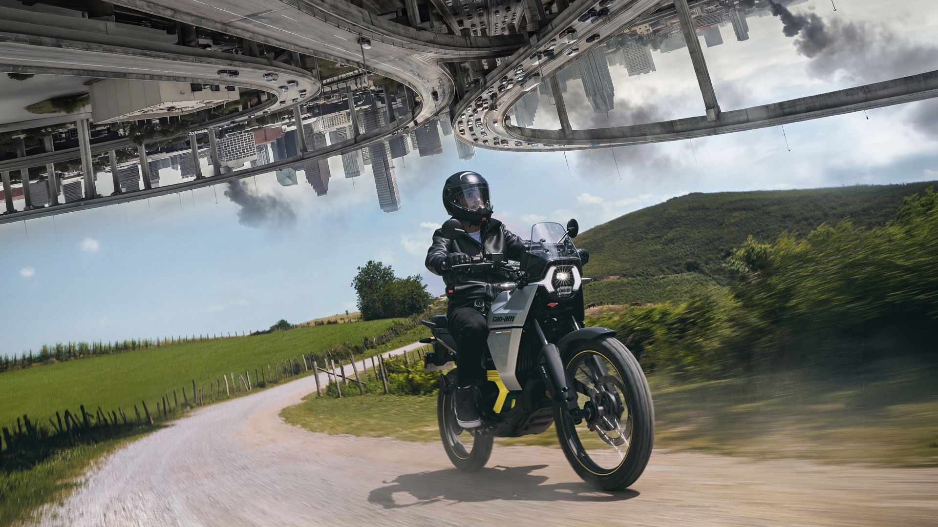 Man riding a Can-Am Motorcycle