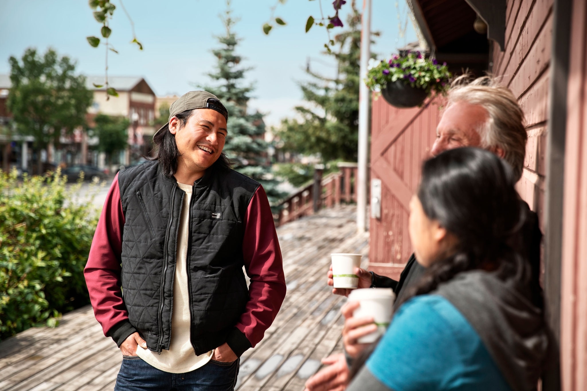 Group of riders discussing together