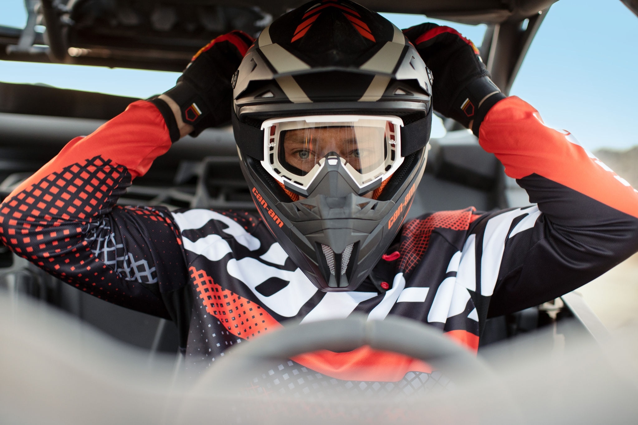 Can-Am rider wearing safe gear