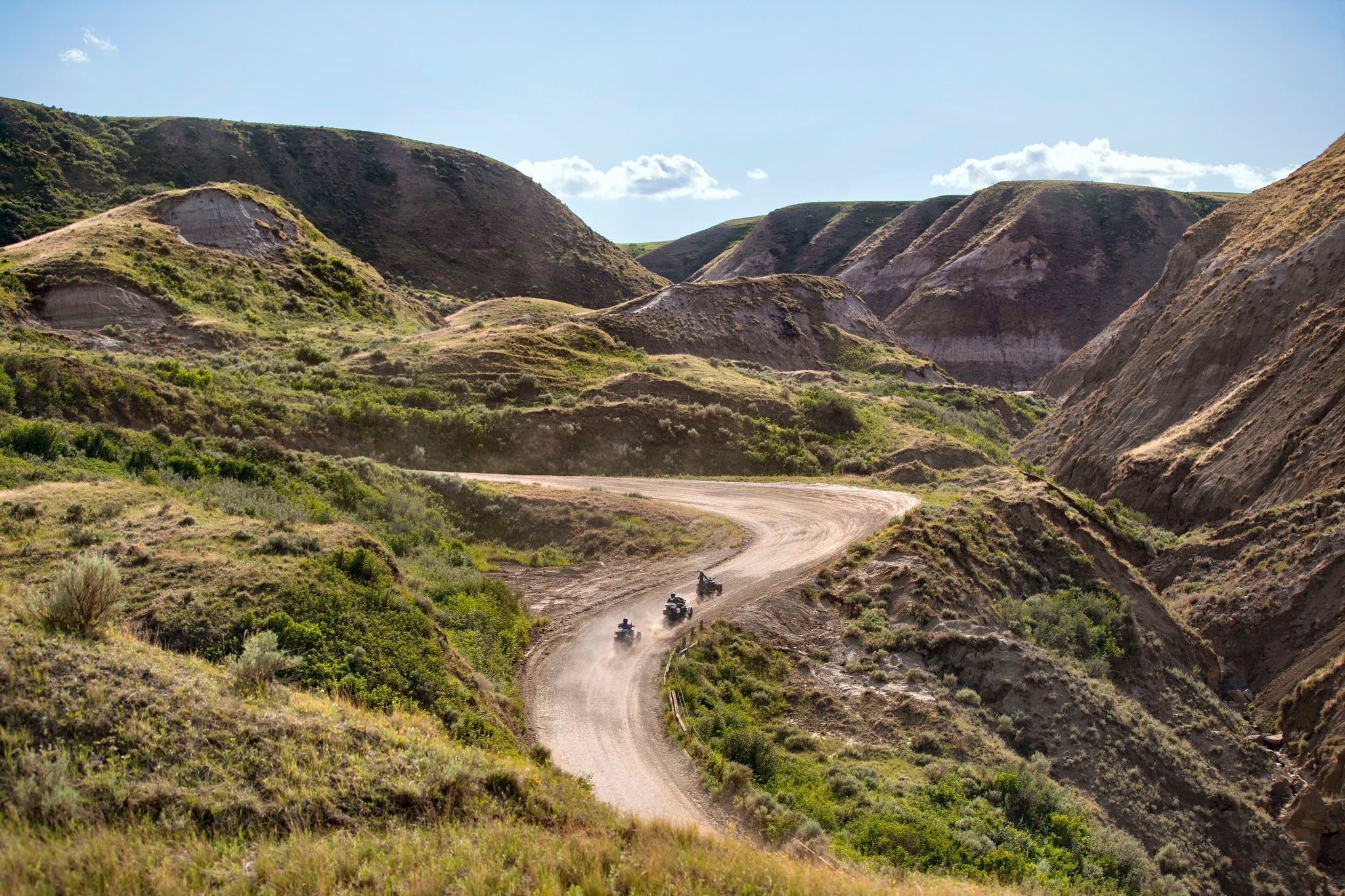 Can-Am vehicles riding off-road
