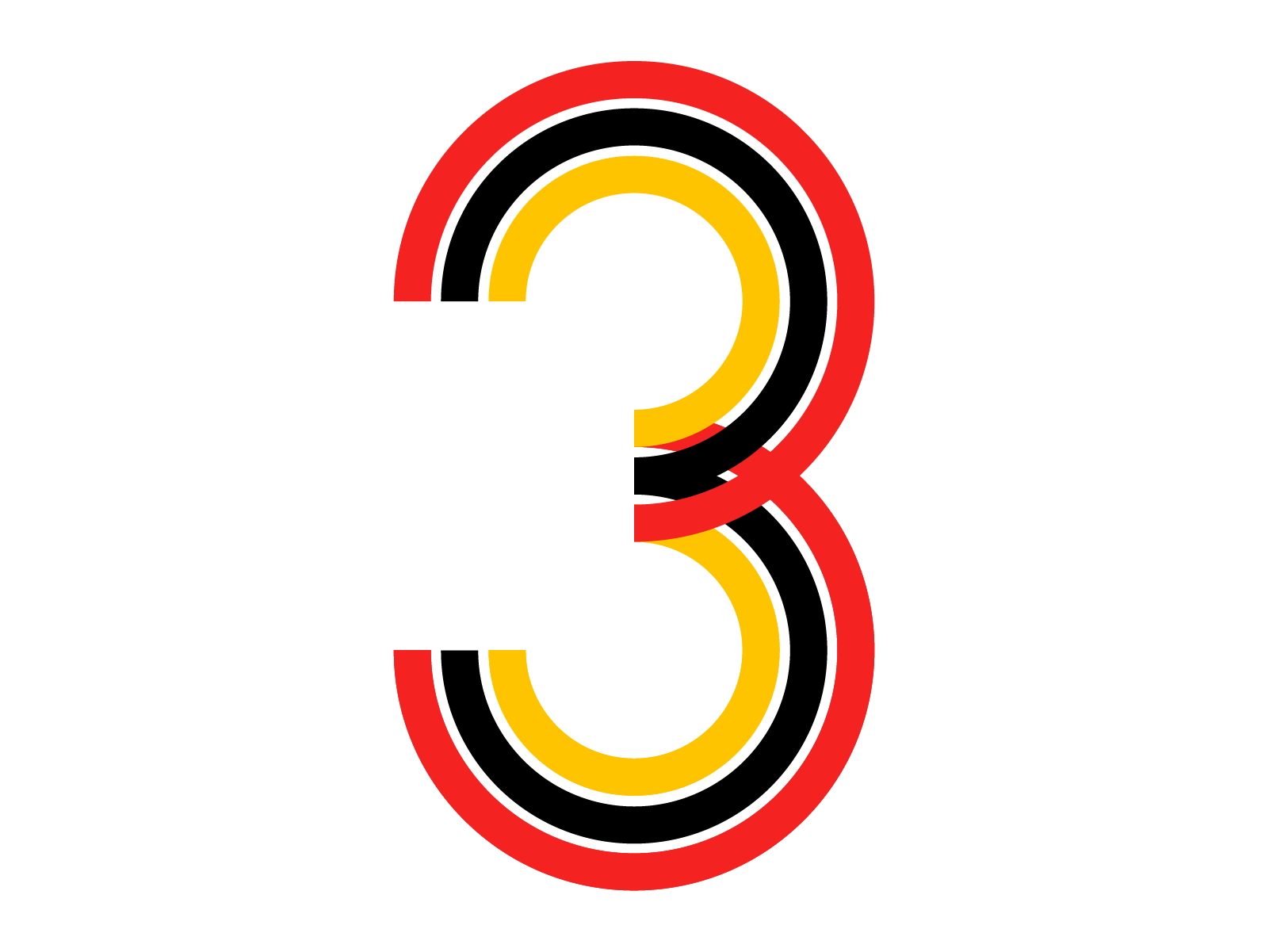 The number 3 in the colors of the 3-Wheel Collective