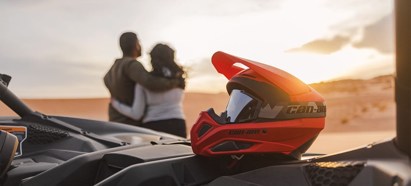 Helmet on a vehicle.