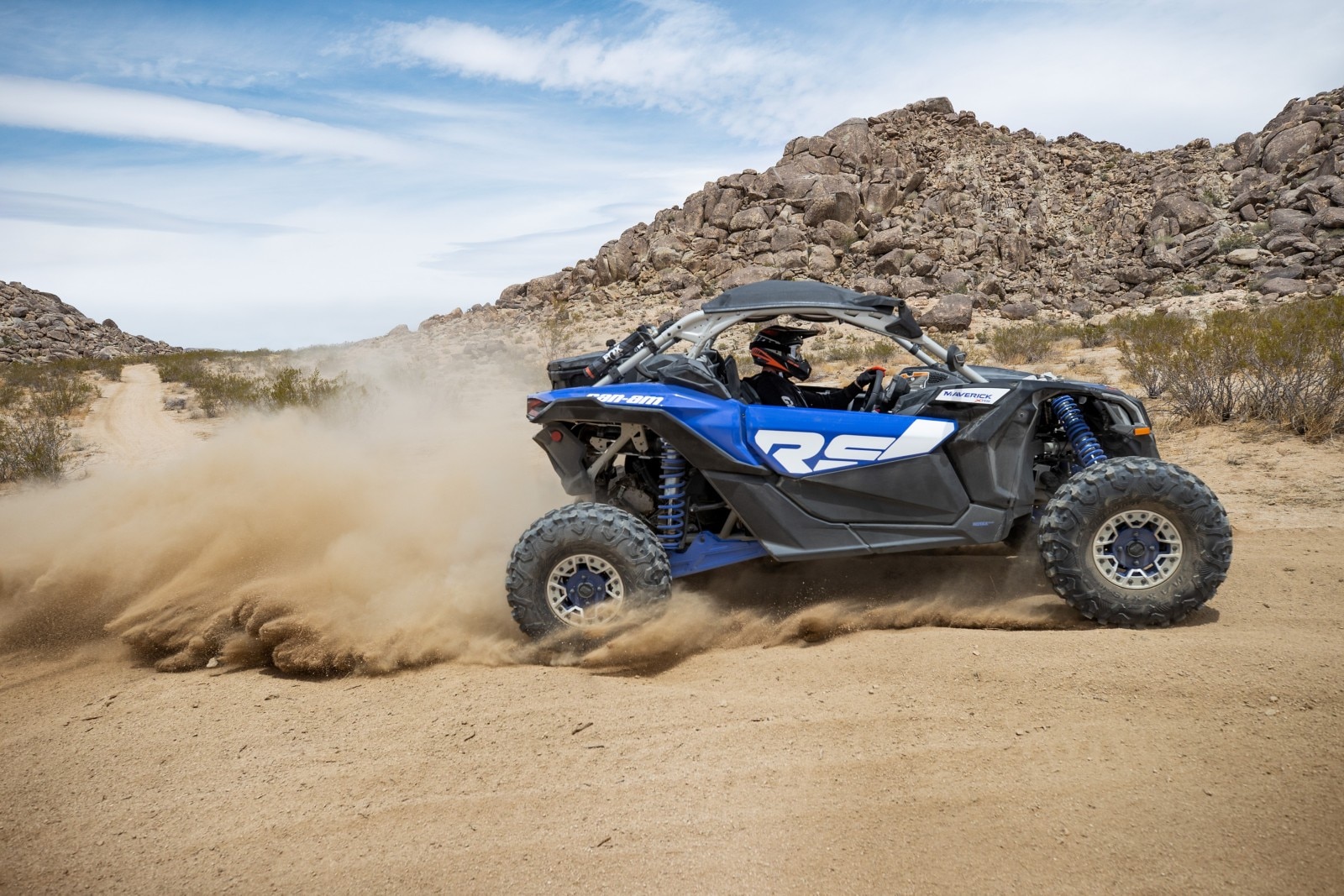 Can-Am Maverick kicking up dirt