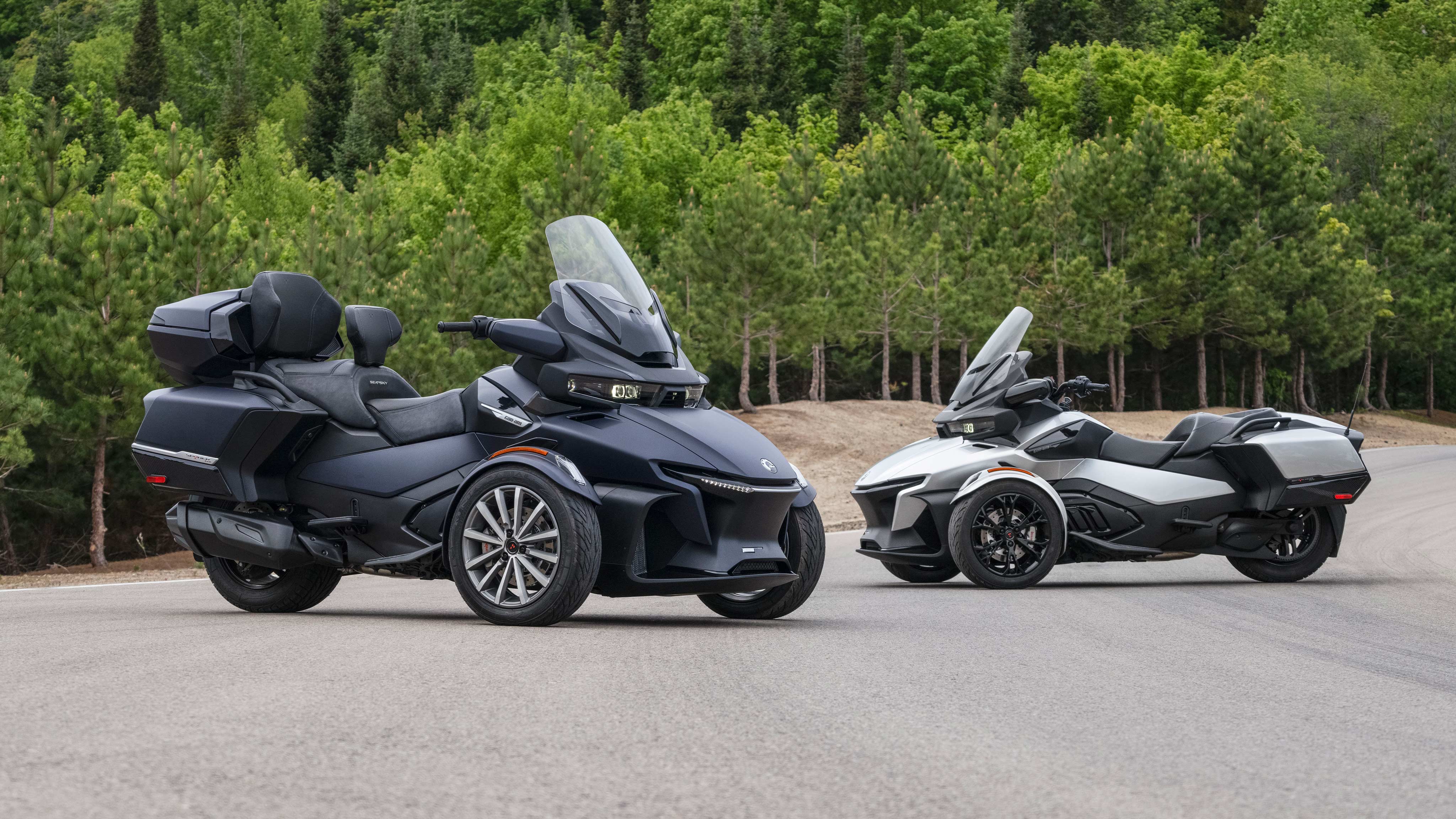Two Can-Am Spyder RT vehicles