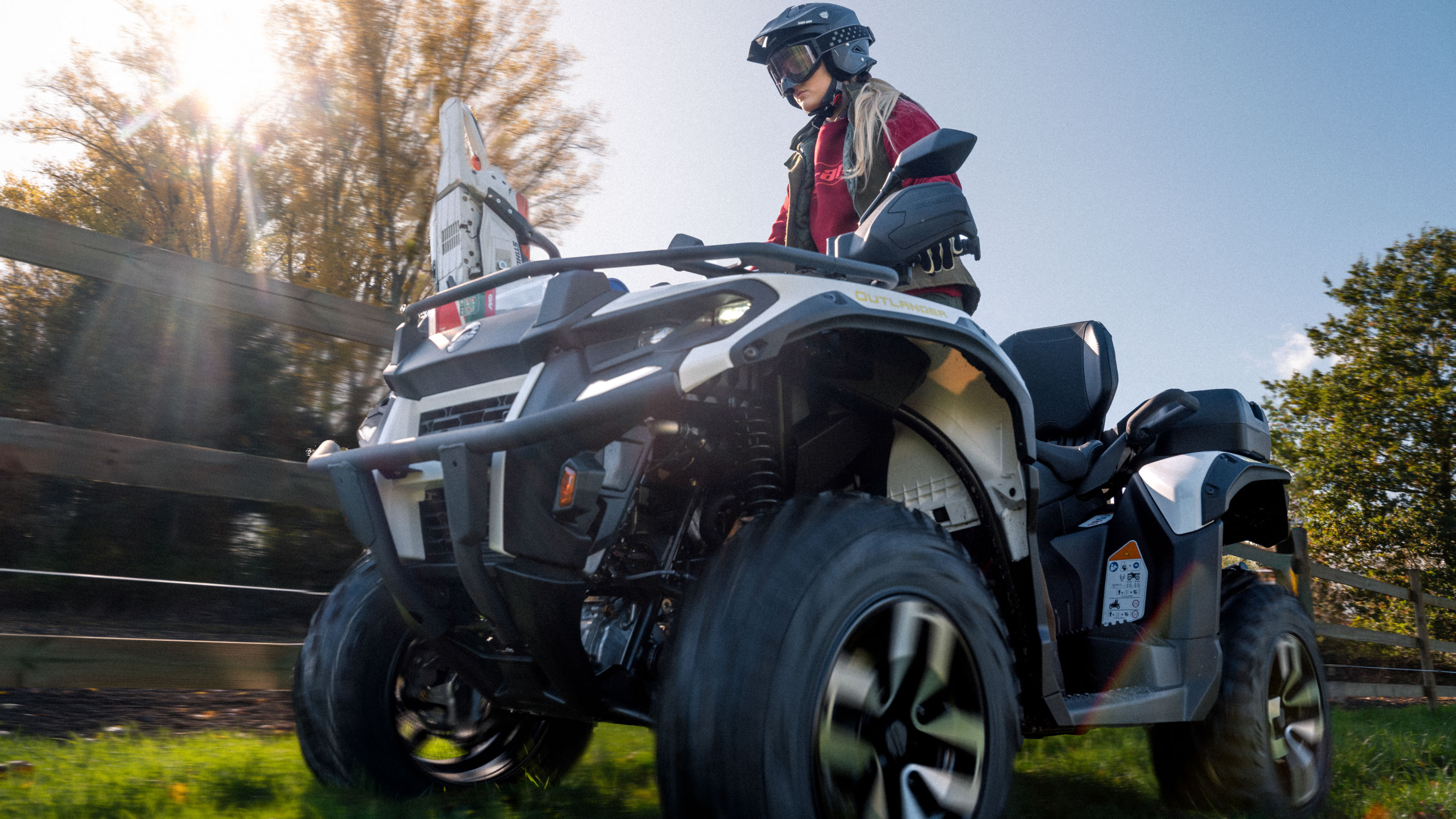 Farmer on a Can-Am Outlander Electric 