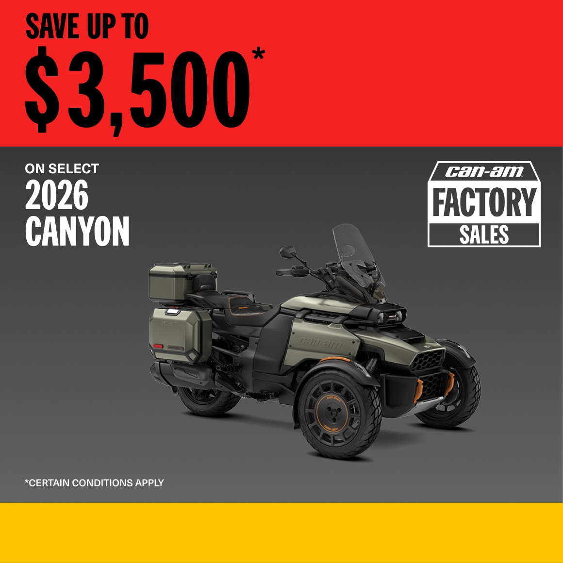 2026 Canyon Factory Sales