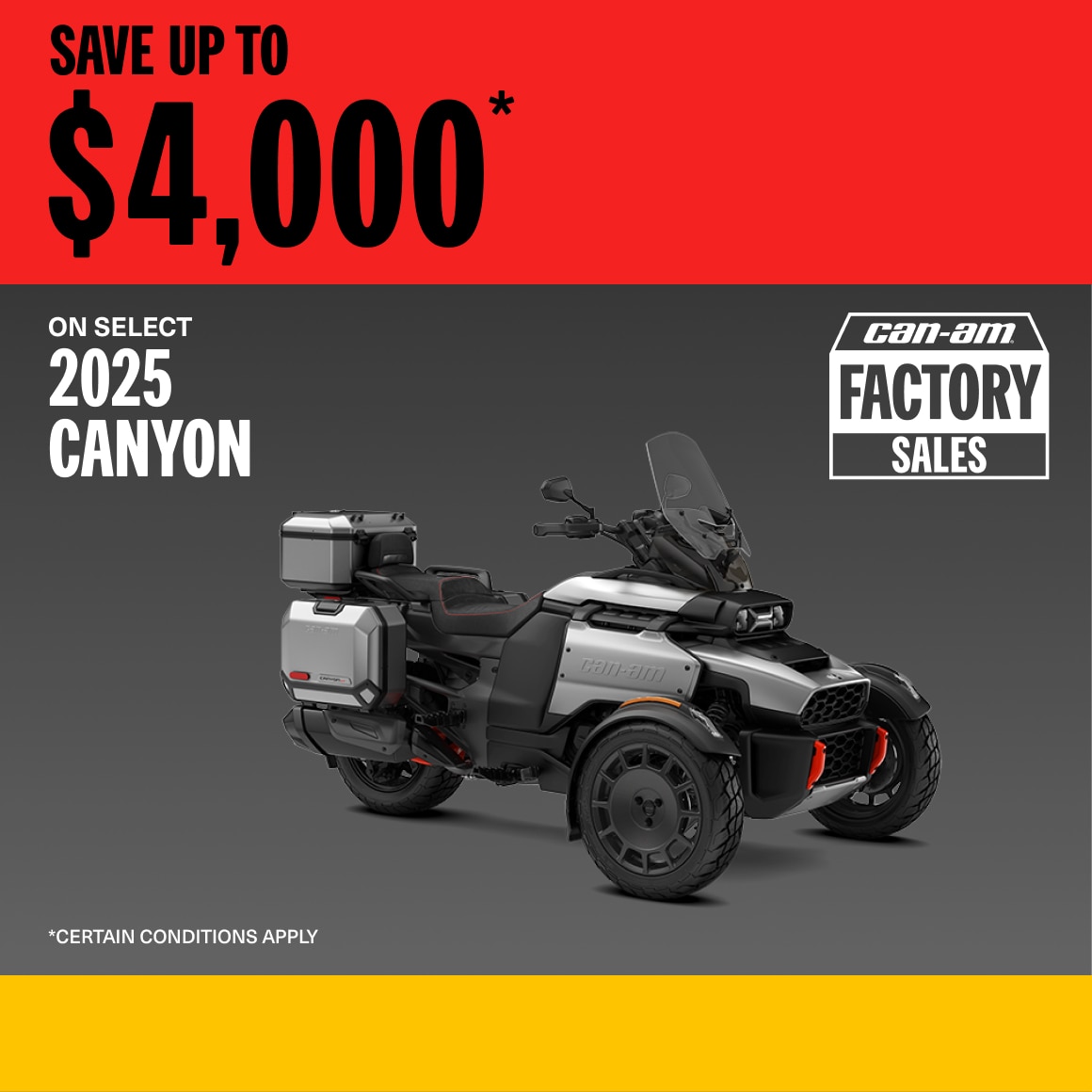 2025 Canyon Factory Sales
