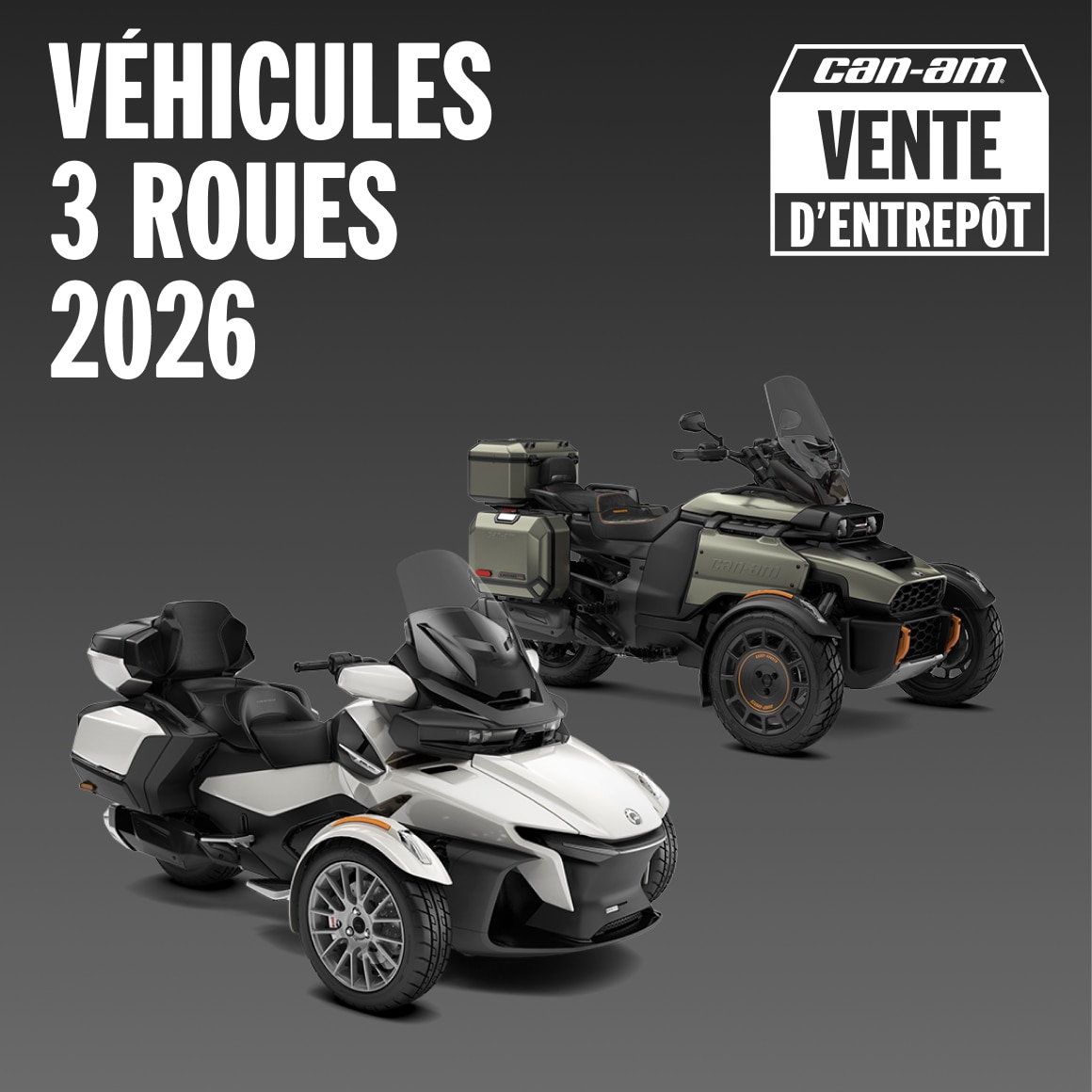 3 roues 2026 Vente D'Entrepot