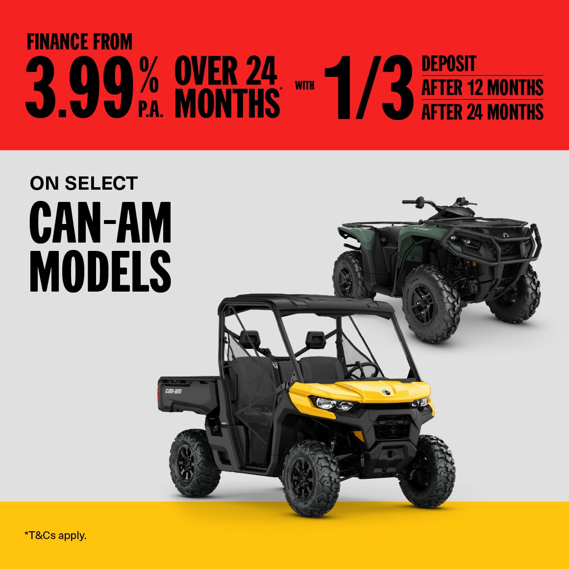 A Can-Am Defender and Outlander ATV			