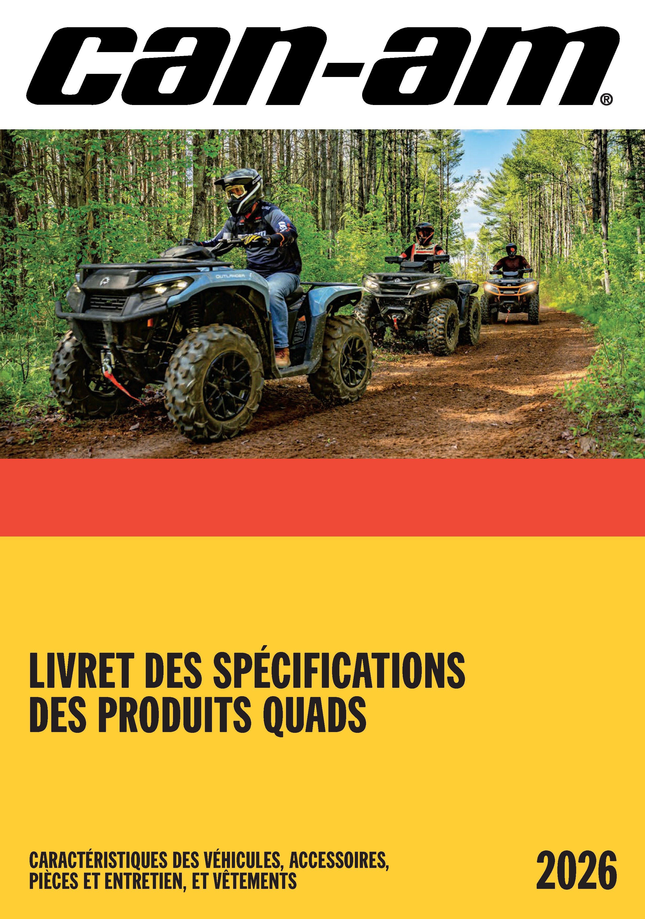 Livret des spécifications des produits quads 2026