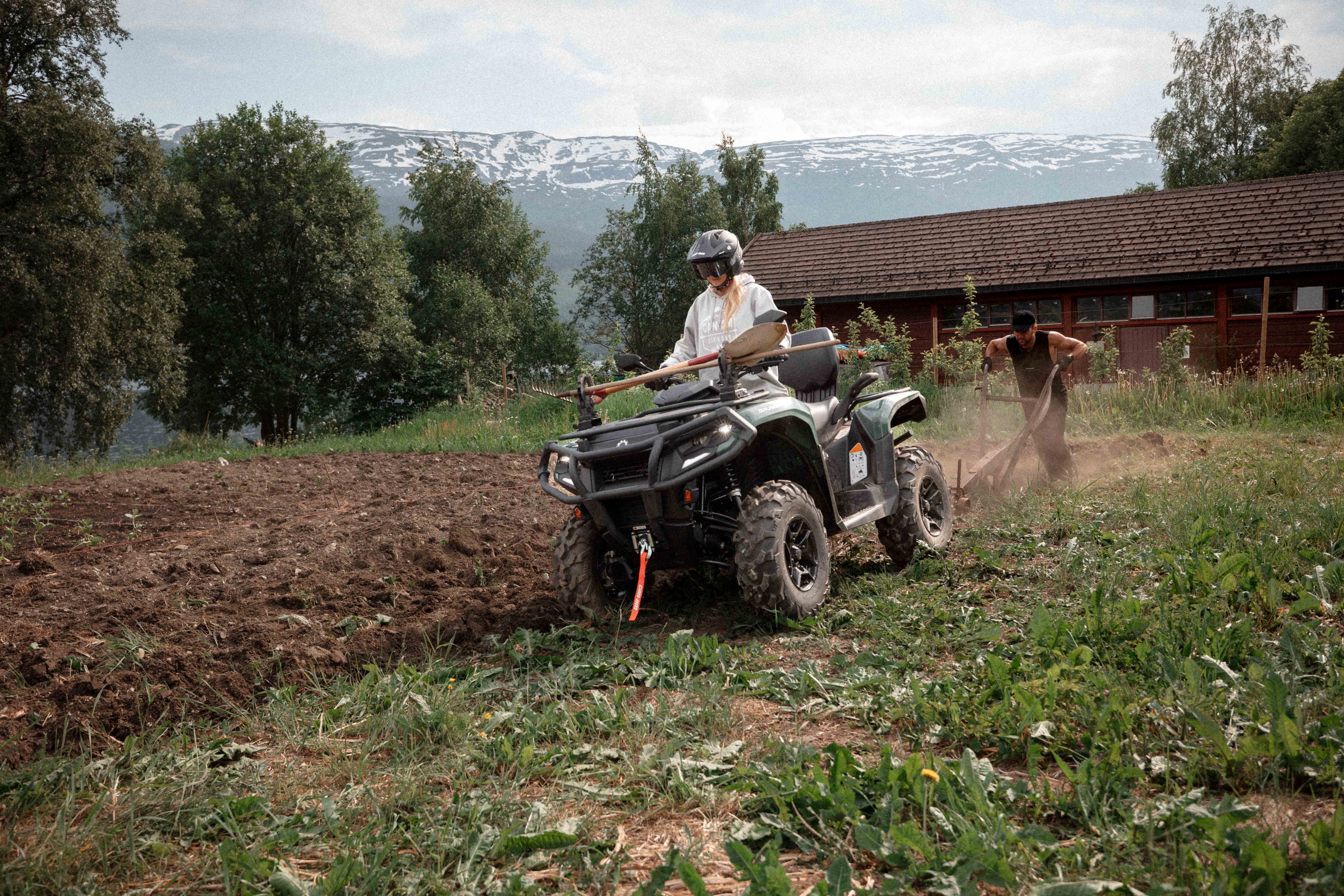 Can-Am outlander Pro in action on a farm