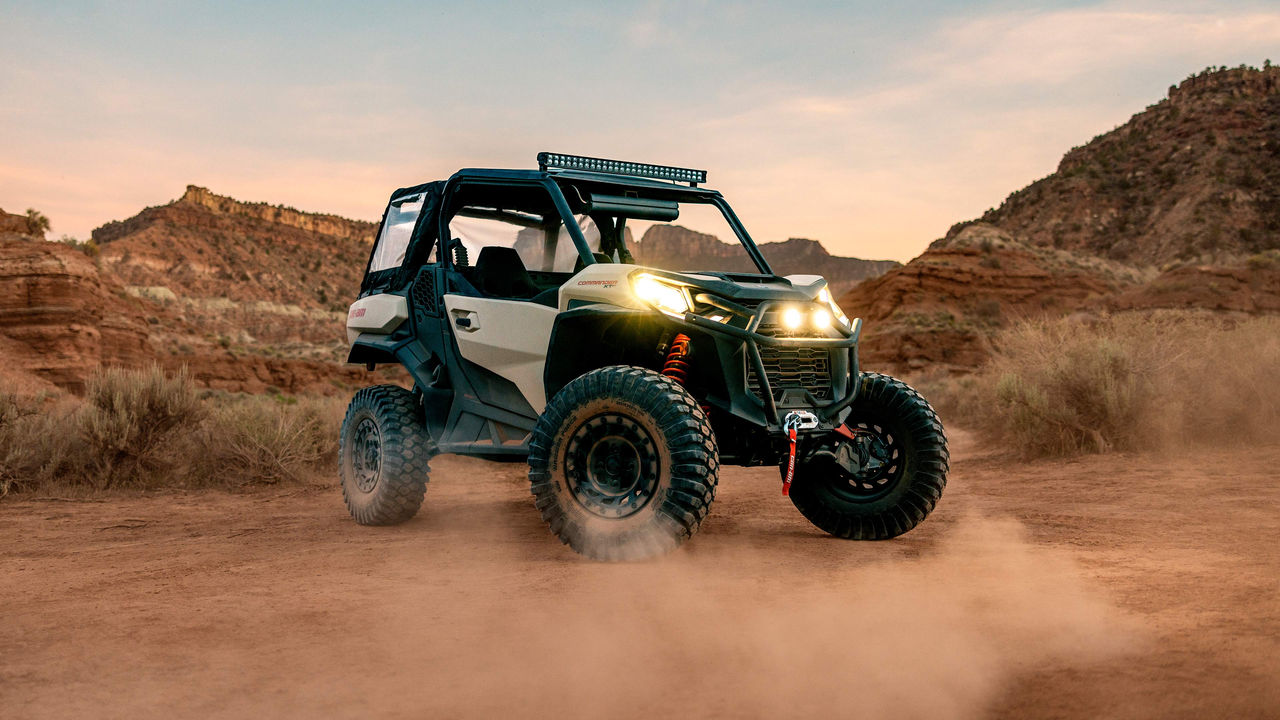 Side View of a Can-Am Commander XT-P in the desert