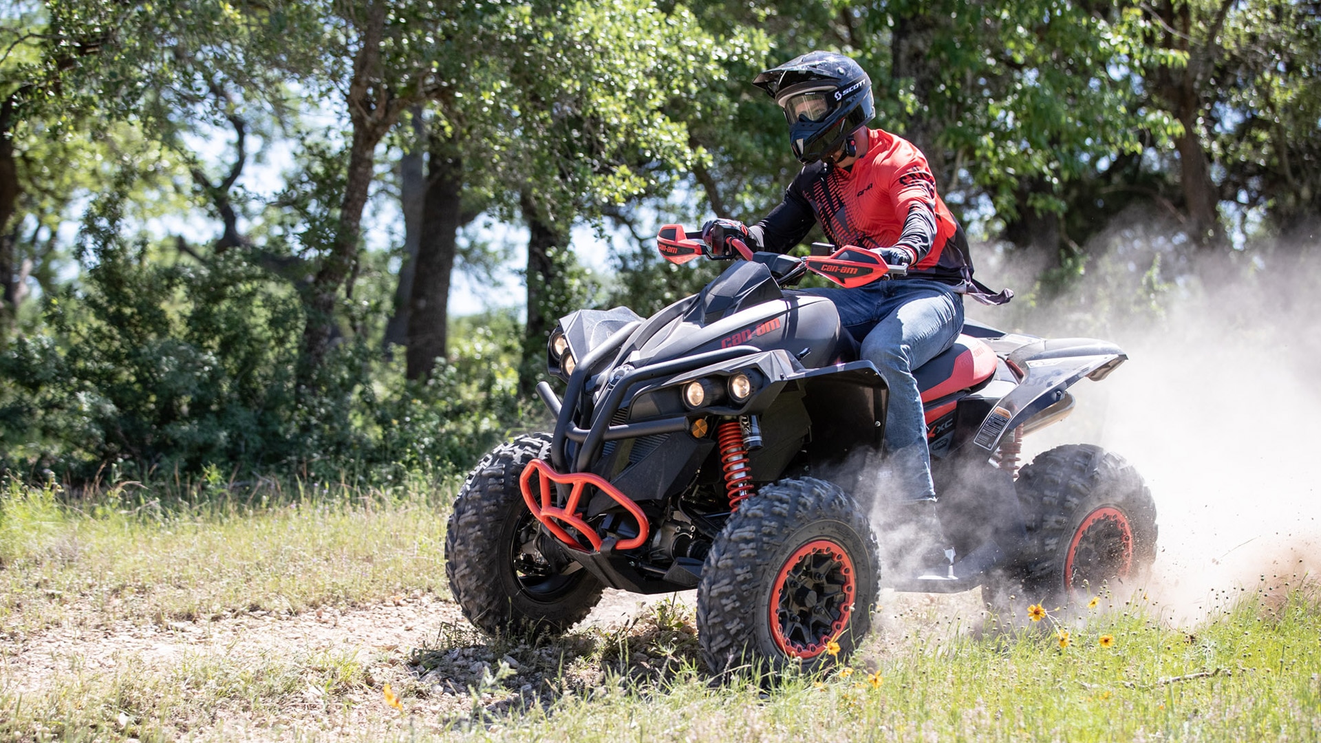 Can-Am Renegade ATV in a forest