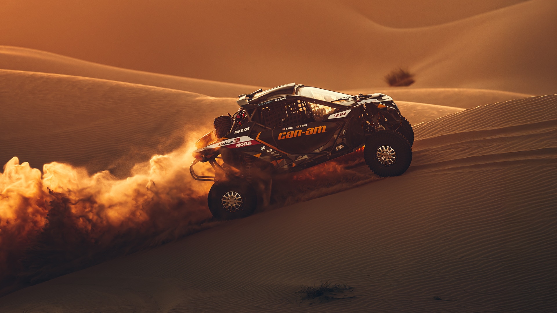Can-Am side-by-side driving in the sand