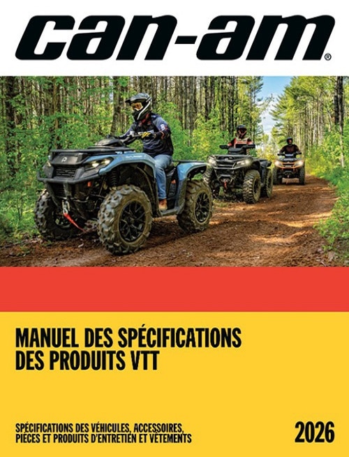 Manuel des spécifications des produits de VTT Can-Am 2026