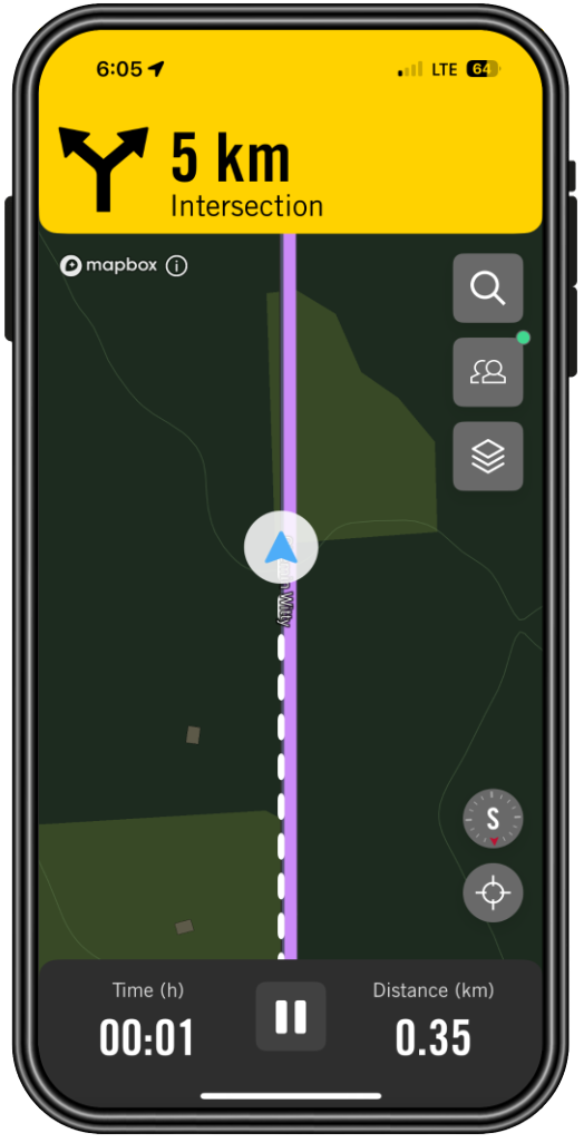 Record your path via BRP GO!'s GPS feature