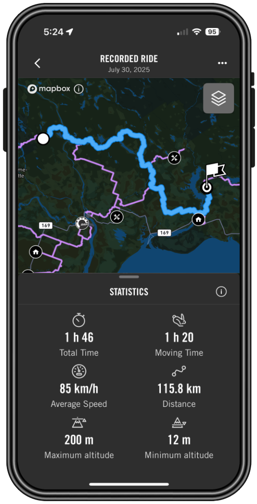 Re-experience past rides with BRP GO!