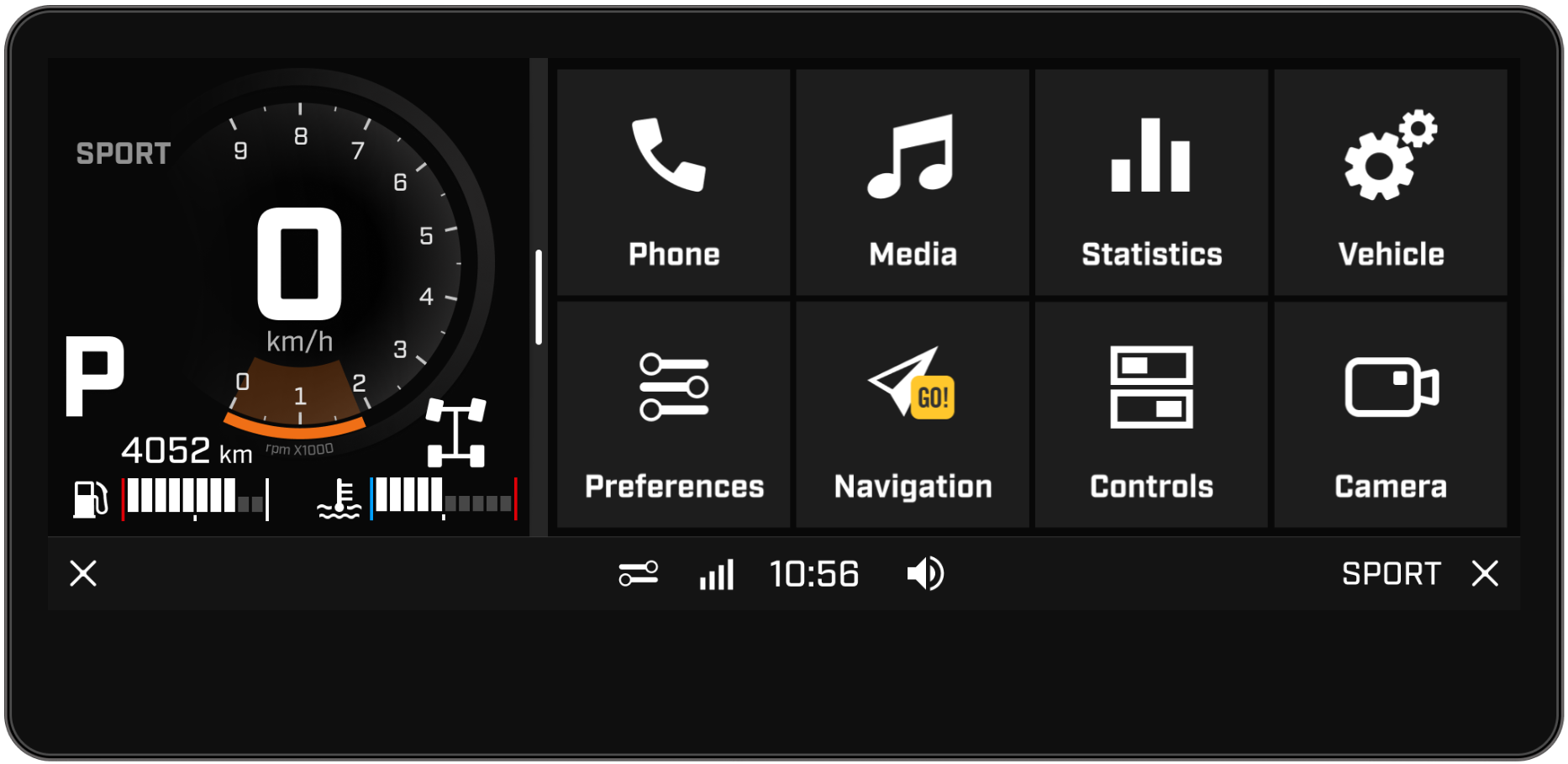 Applets available on your SxS touchscreen