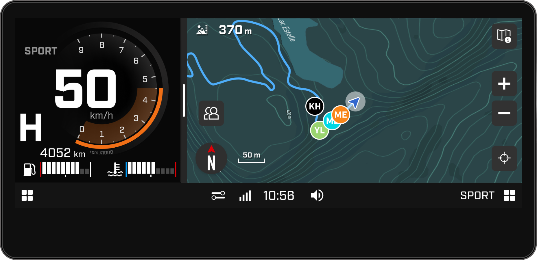 A group of riders who follow each other via the ATV GPS of BRP GO!