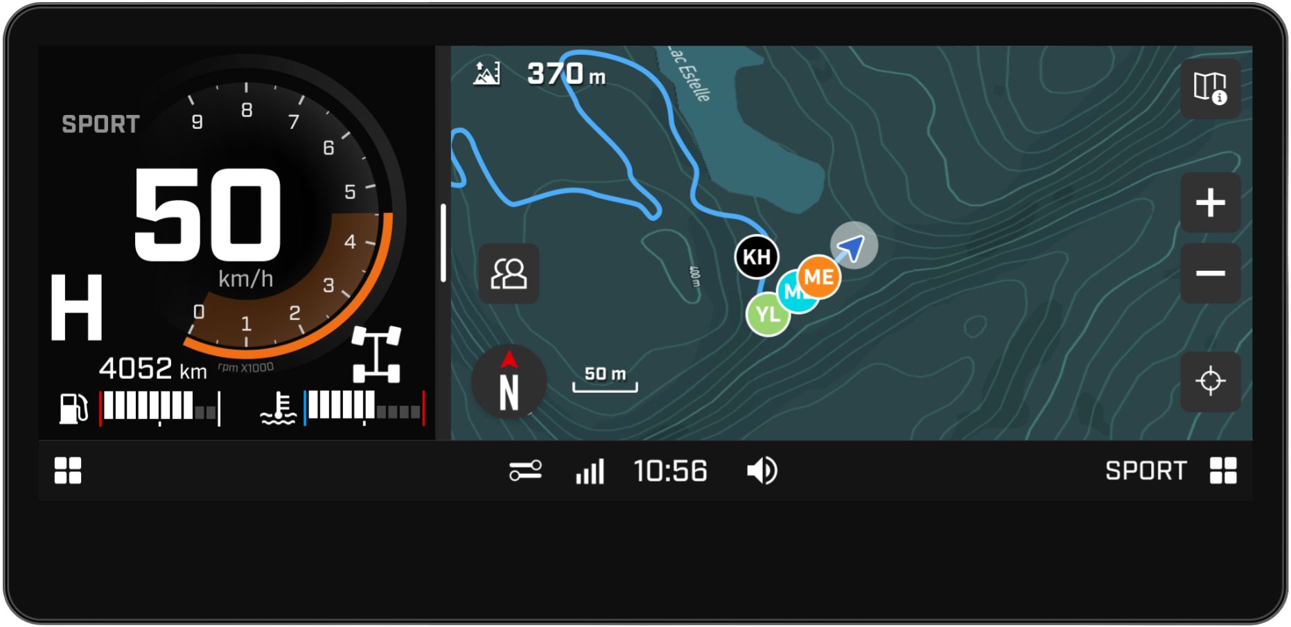 A group of riders who follow each other via the ATV GPS of BRP GO!