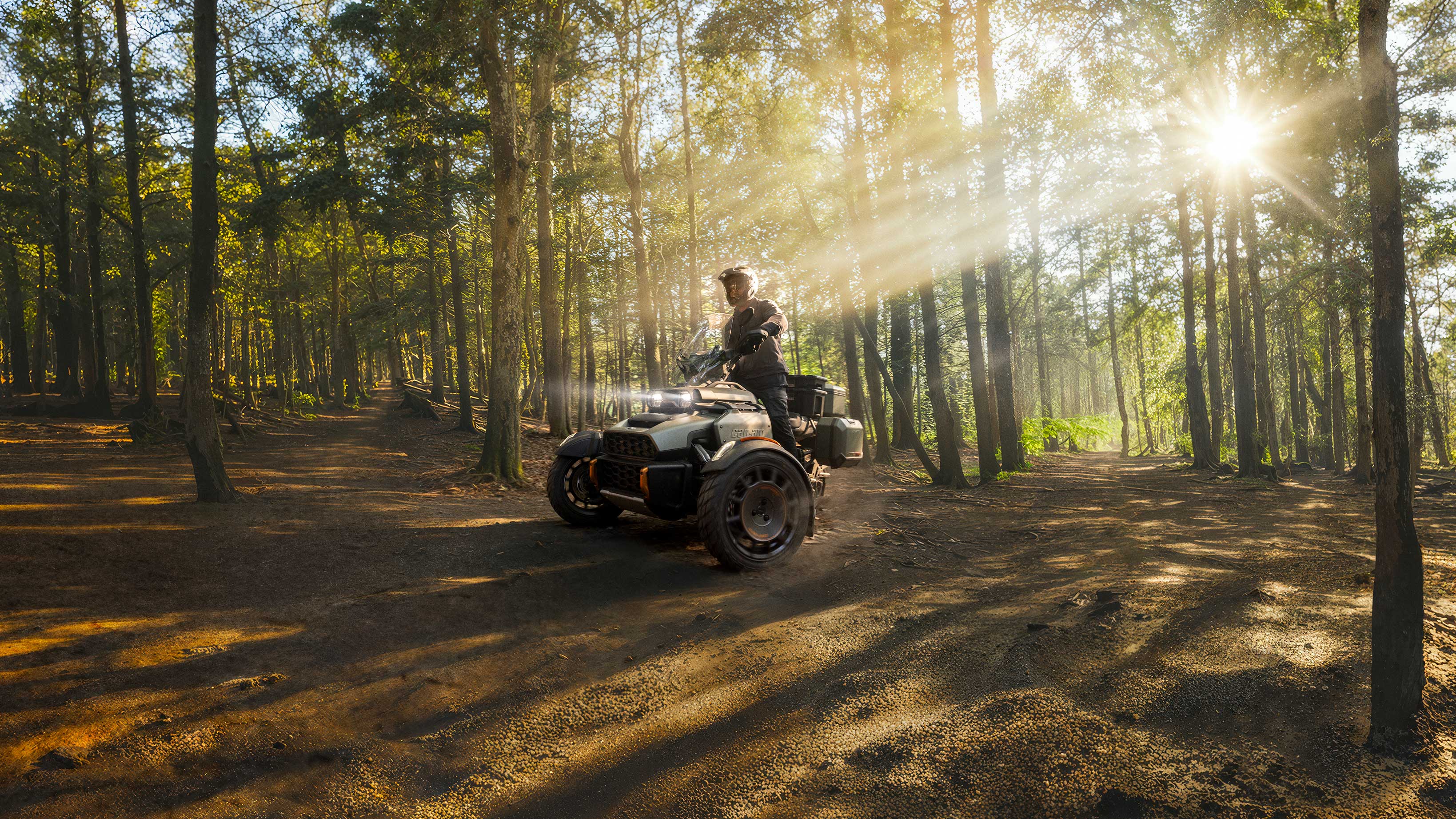 The all new 2025 Can-Am Canyon riding through the forest