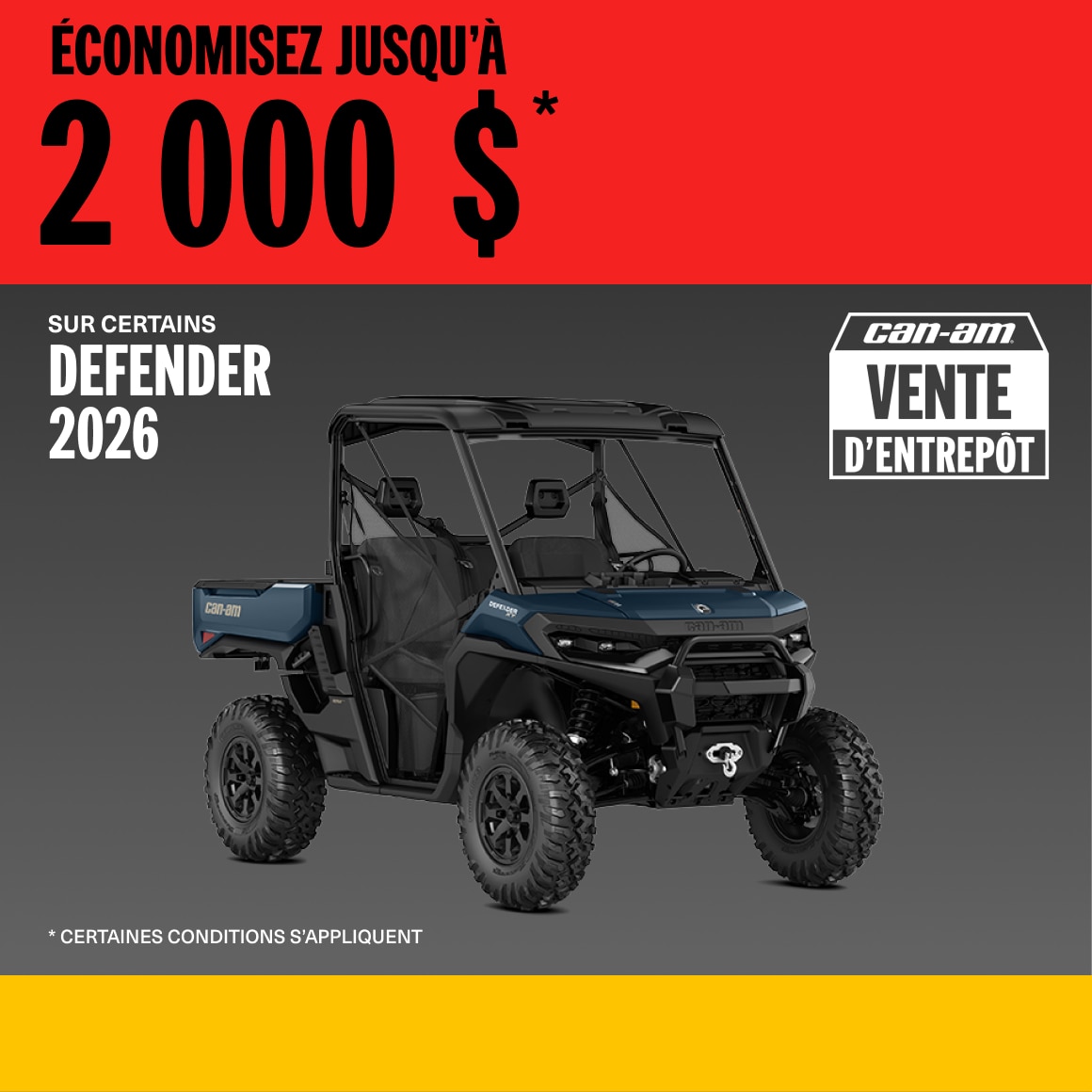 Vente d'entrepôt Can-Am