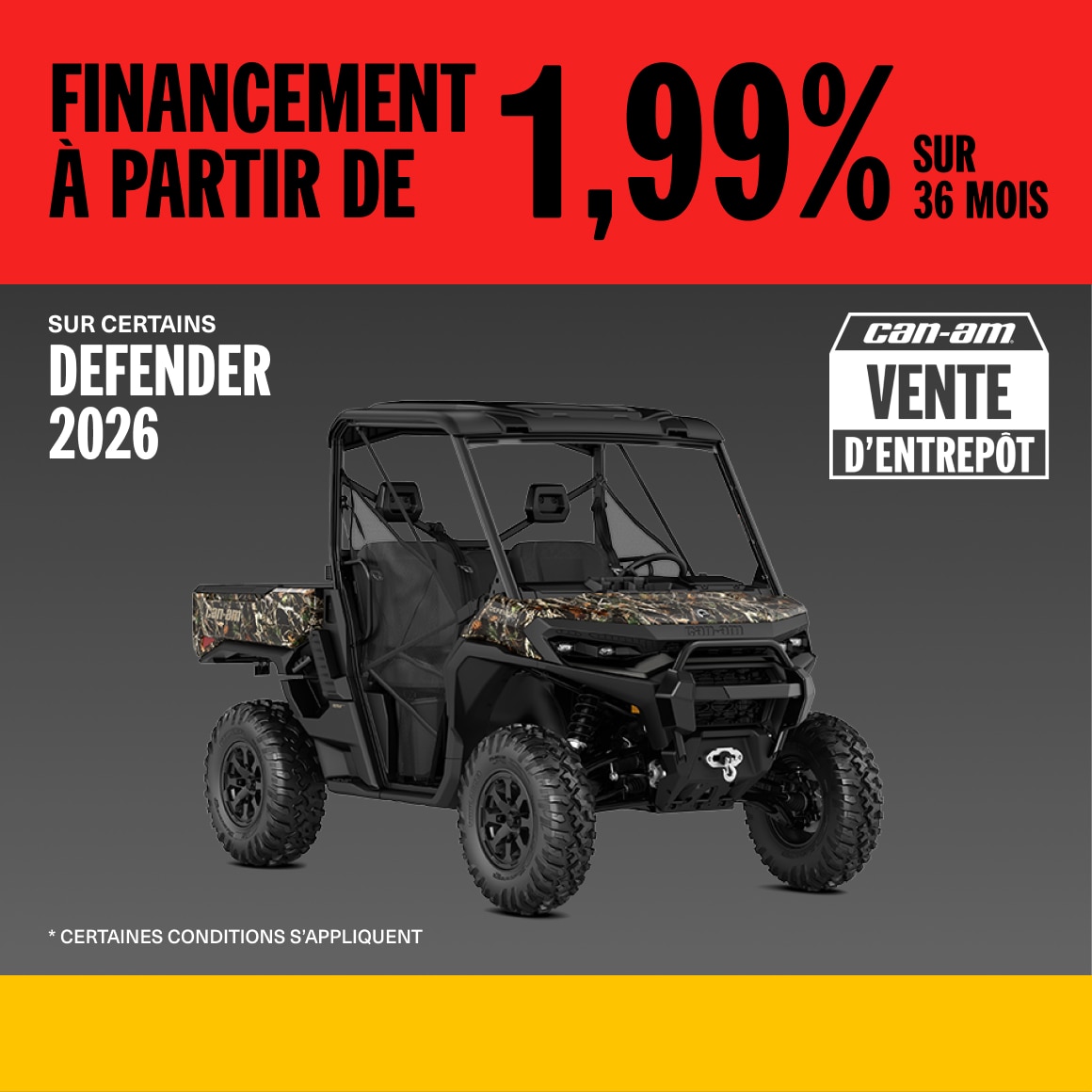 Vente d'entrepôt Can-Am