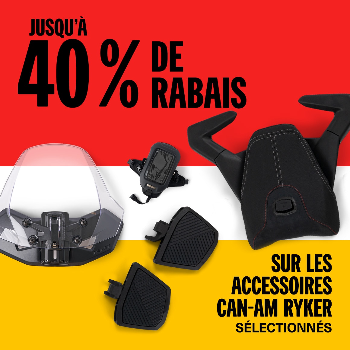 Jusqu'à 40% de rabais sur les accessoires Ryker sélectionnés