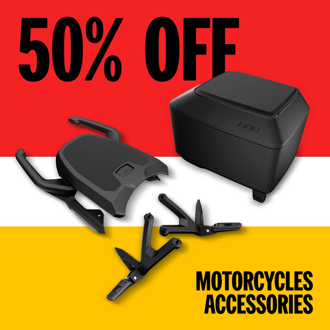 50% off motorcycle accessories
