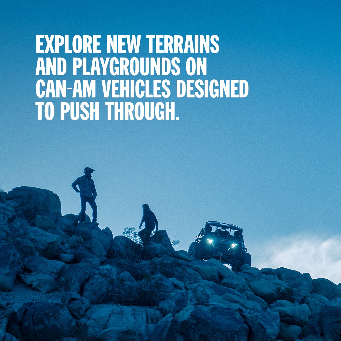 Explore new terrains and playgrounds on Can-Am vehicles designed to push through