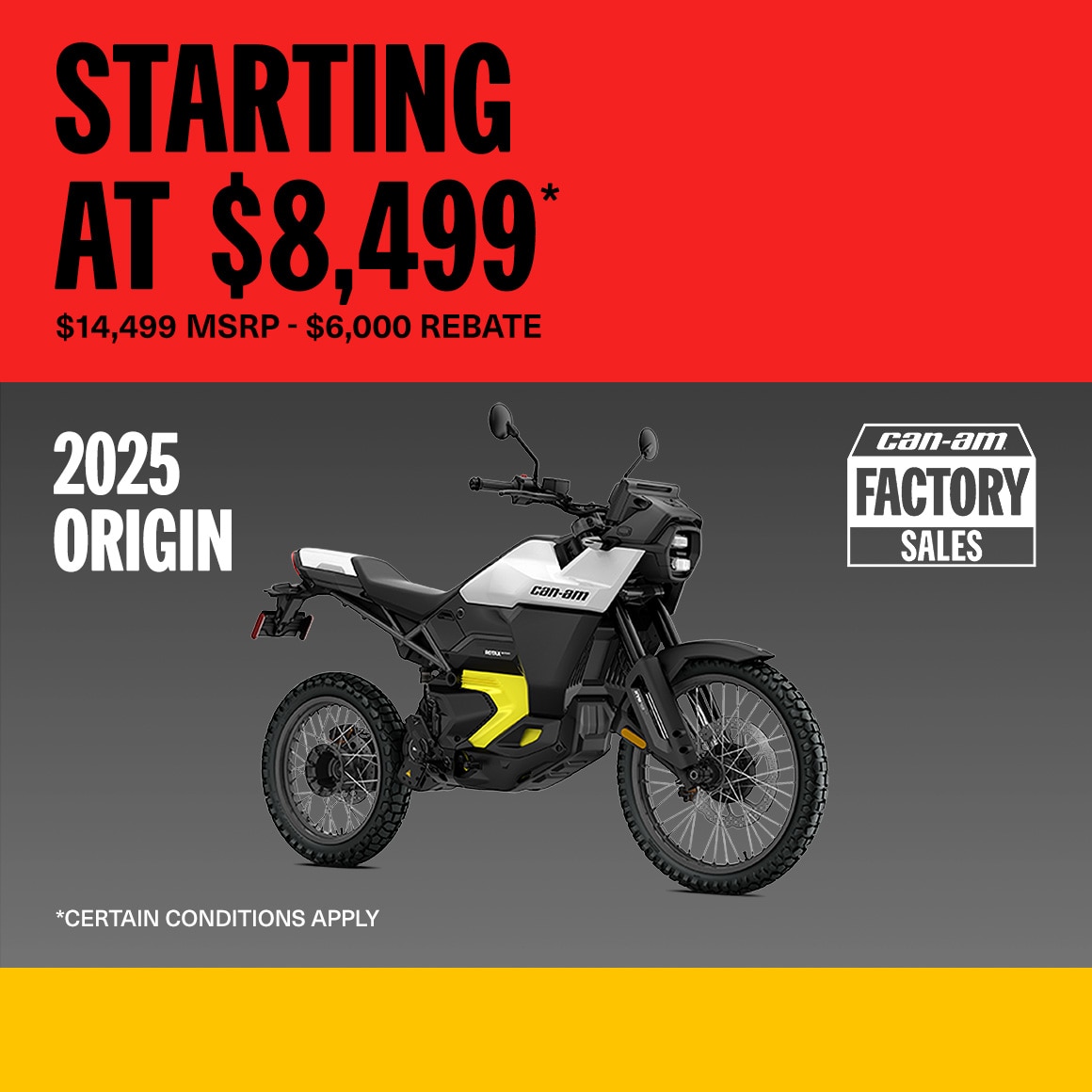 2025 Origin Factory Sales