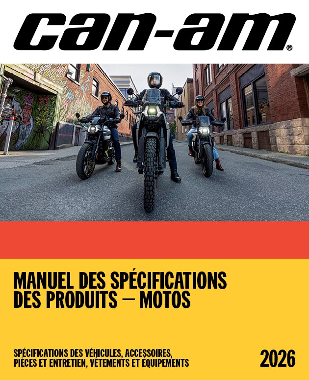Couverture du Manuel des spécifications Motos Can-Am 2026