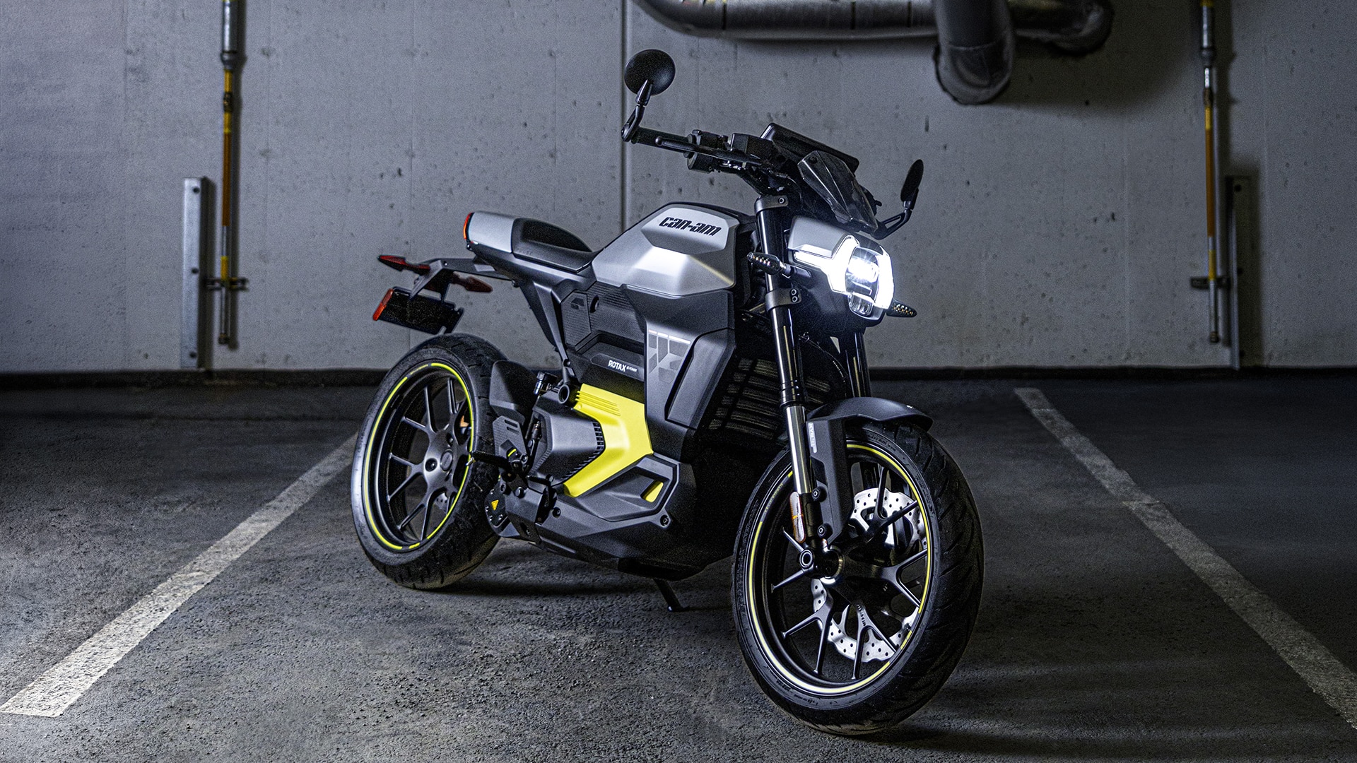 The lightweight 2026 Can-Am Pulse placed in a parking