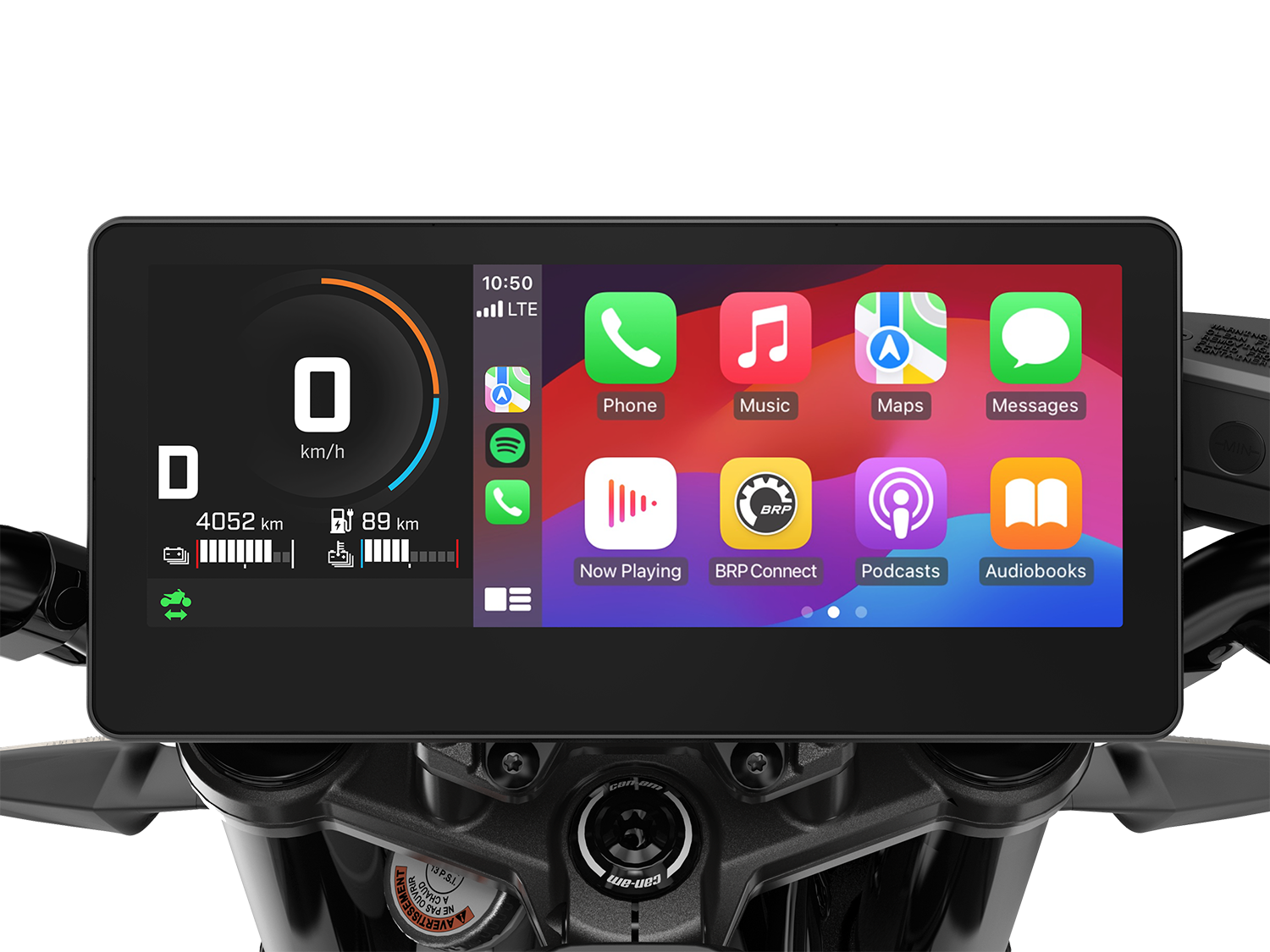 View of the 10.25-inch touchscreen available on the Can-Am Pulse