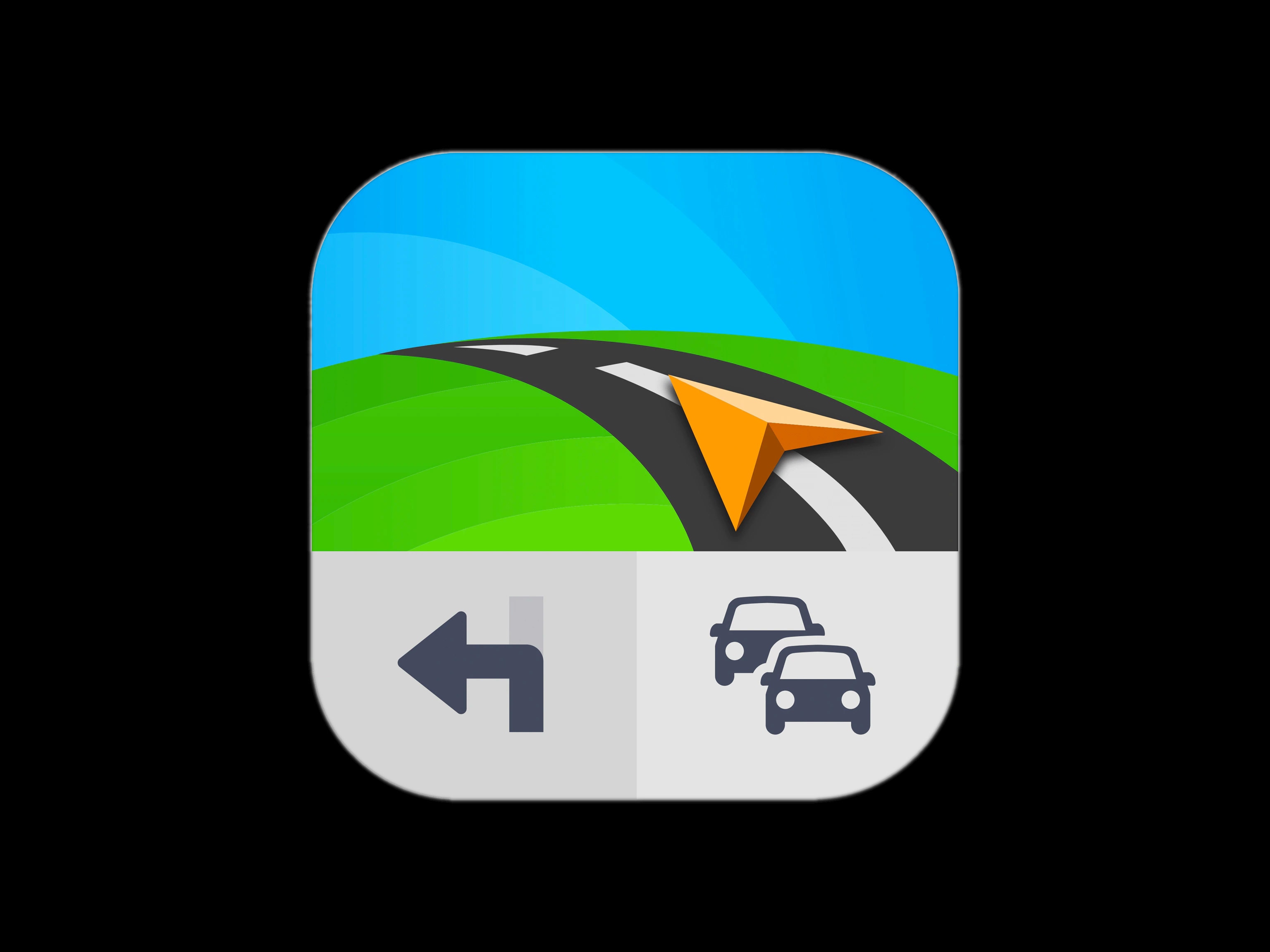 Het logo van de Sygic Car Navigation-app