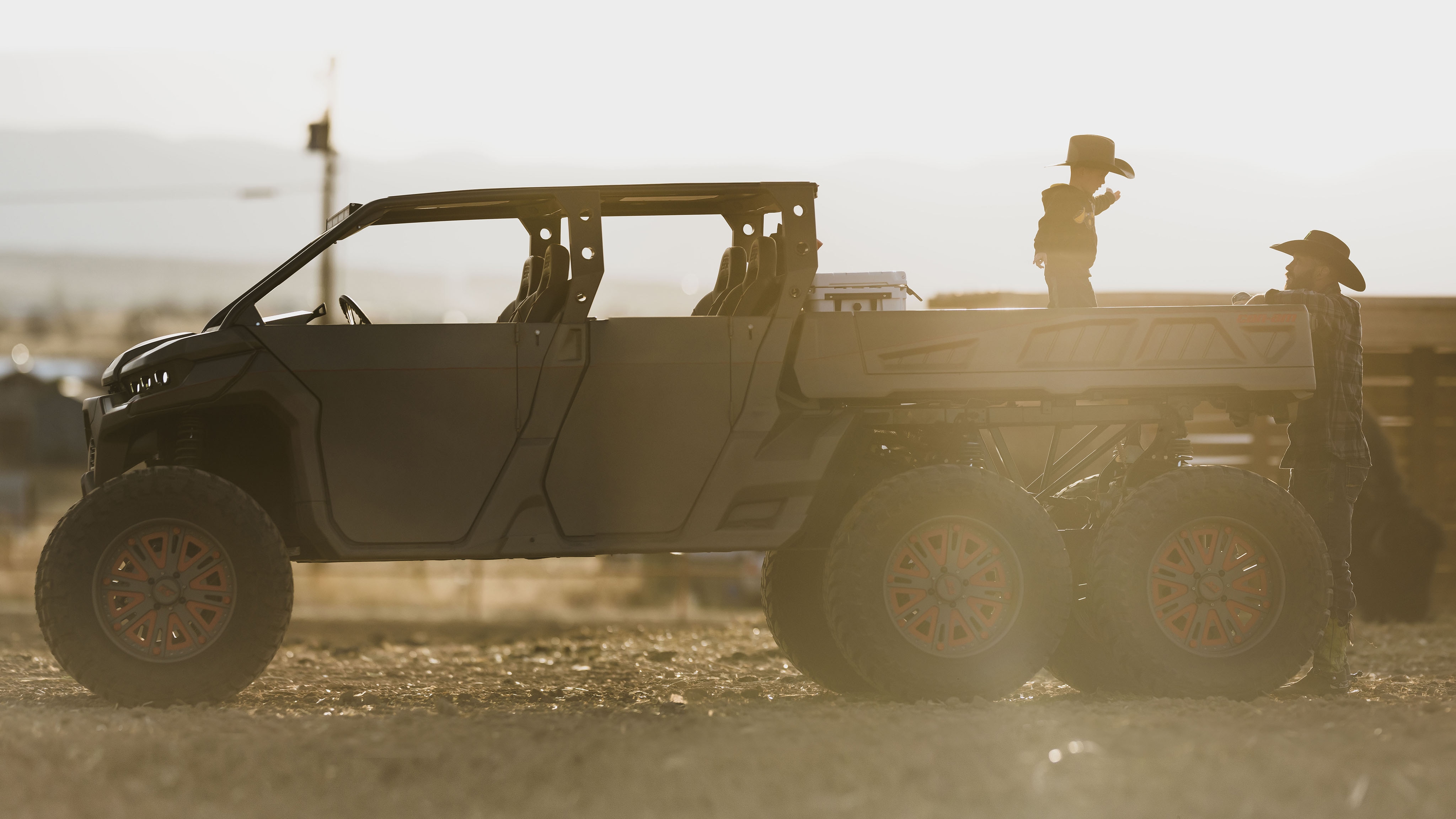 Donald Cerrone with son and his Defender MAX 6x6