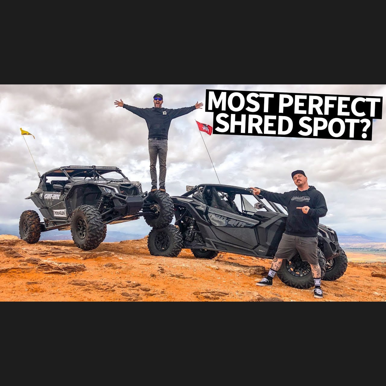 2 parked Can-Am Off-Road SxS in desert