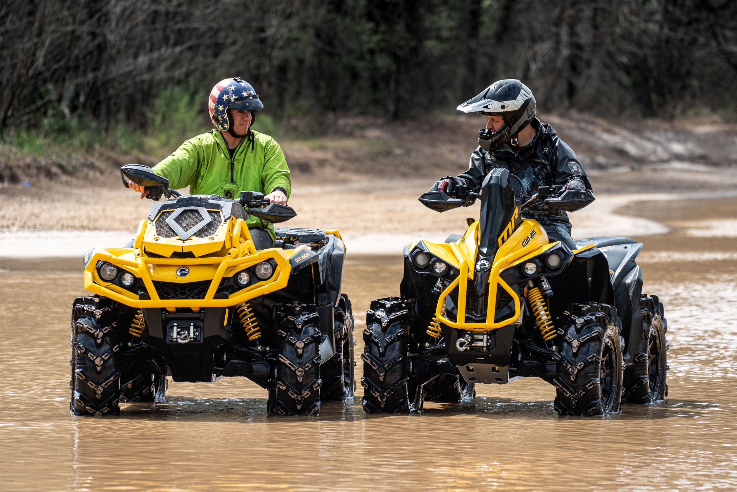 Dustin Jones on a Can-Am Outlander X mr and Ostacruiser on a Can-Am Renegade X mr