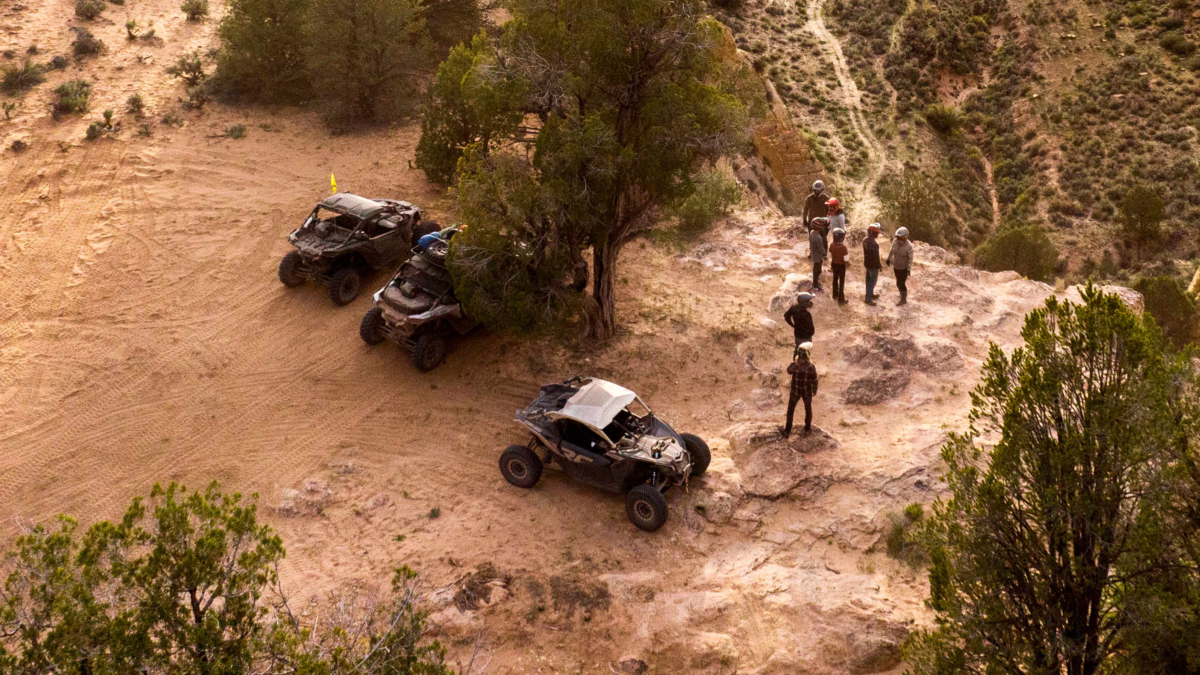 Can-Am riders enjoying the view outdoors