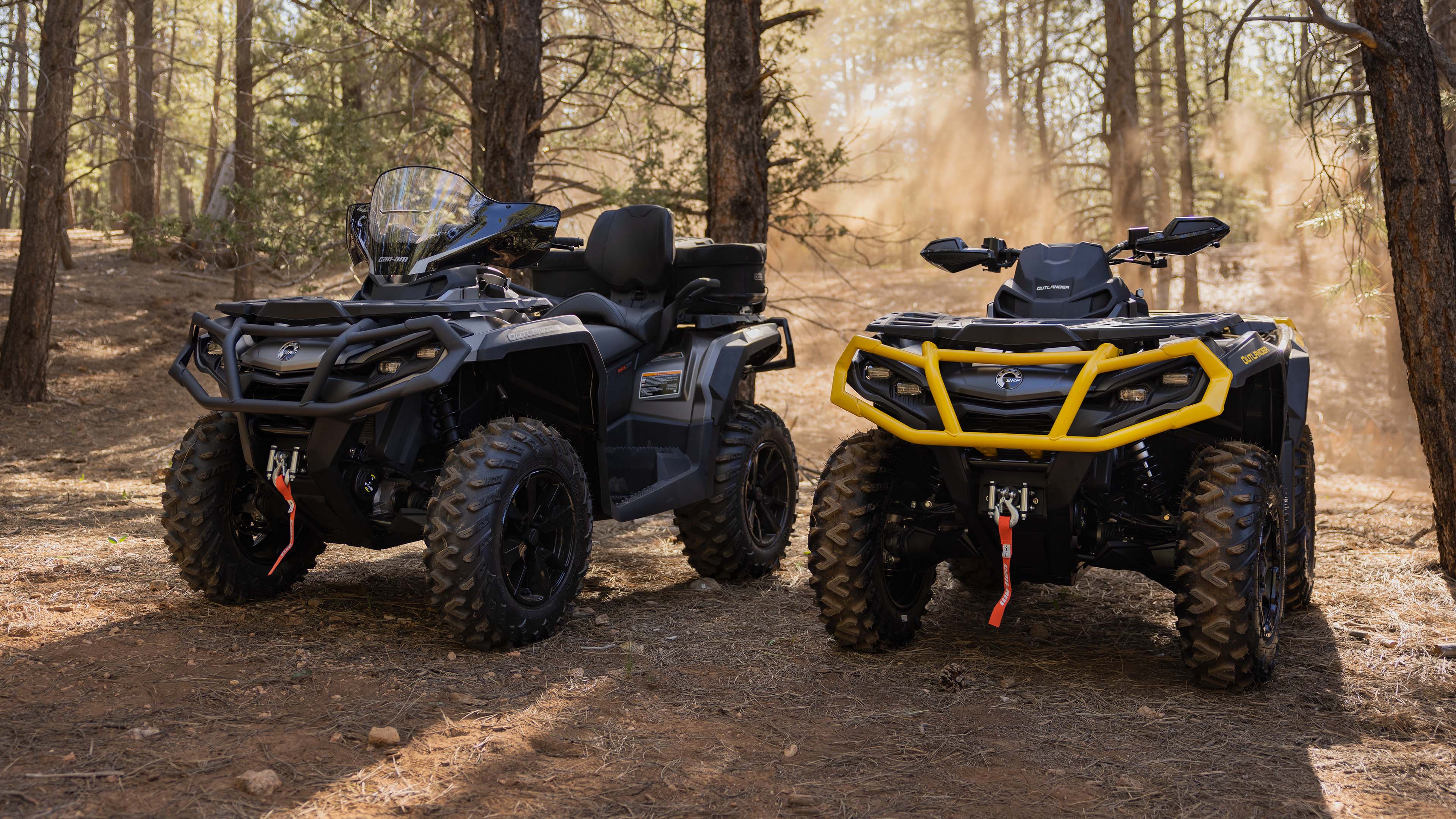 Two Can-Am Outlander vehicles