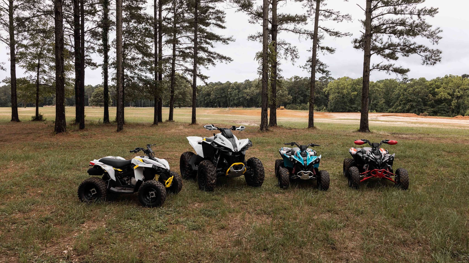 Four Can-Am Renegade ATVs