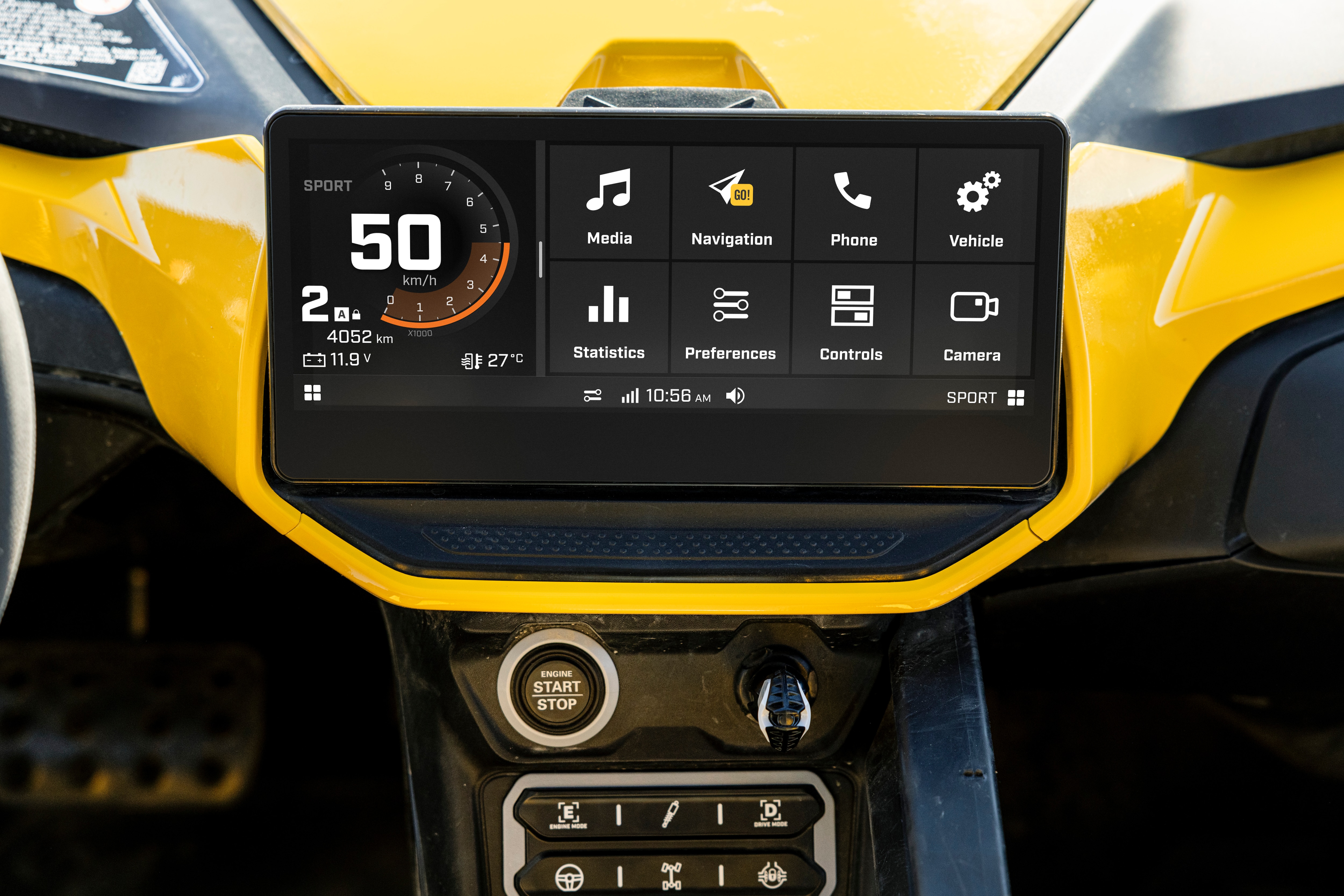 Applet menu on the Can-Am 10.25" Touchscreen Display