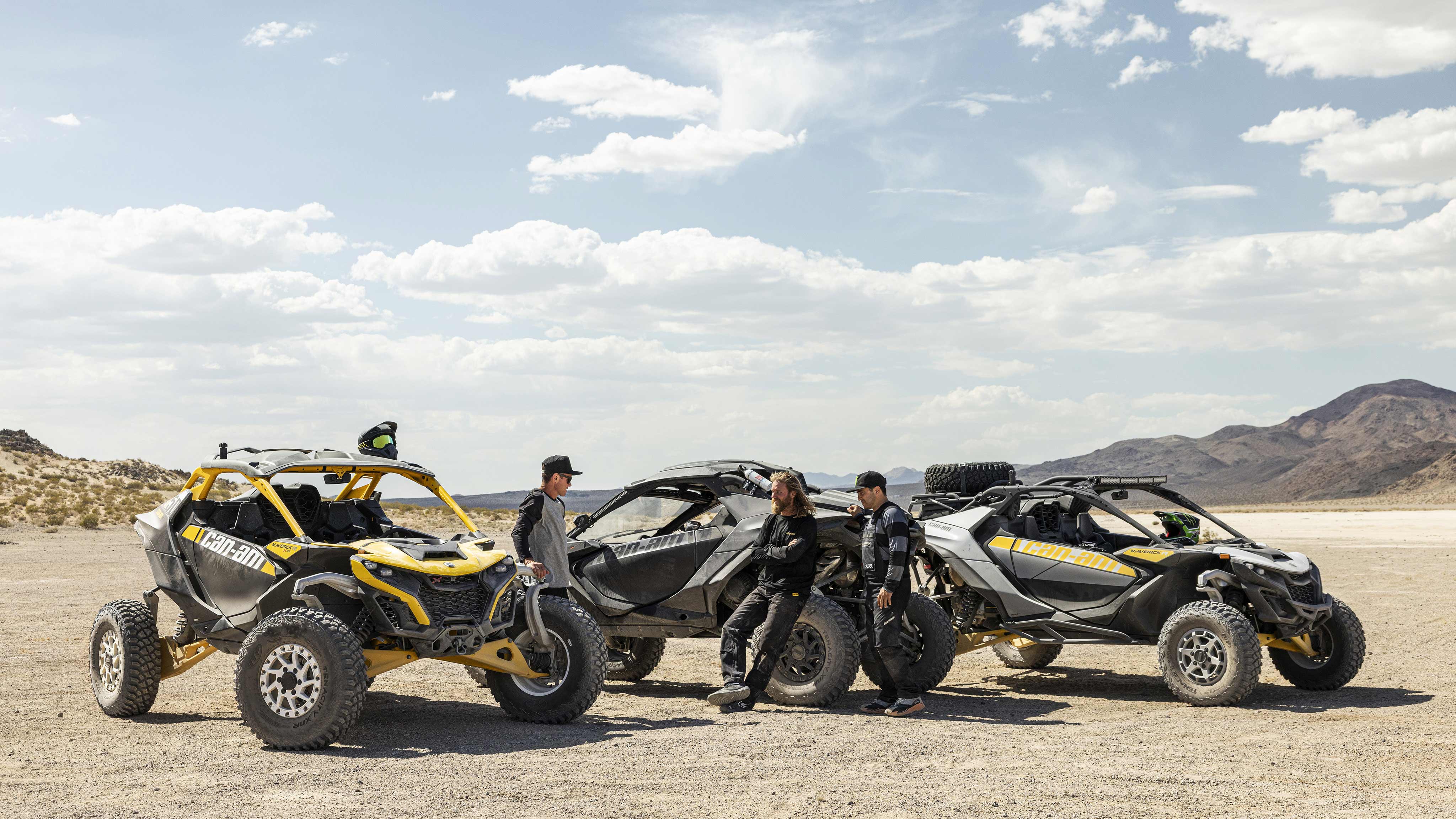Three 2024 Can-Am Maverick R side-by-side vehicles