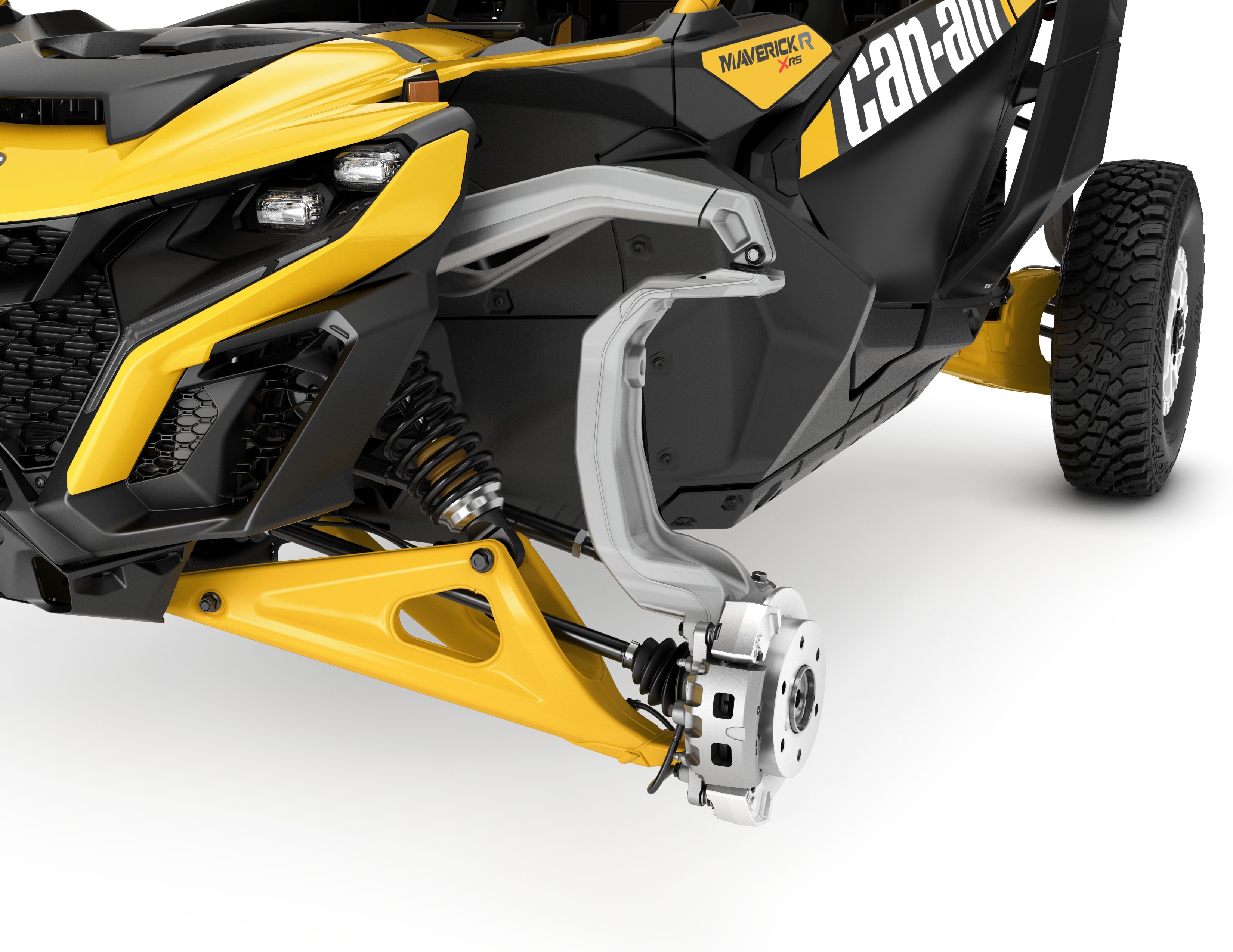 View of the Can-Am Maverick R suspension