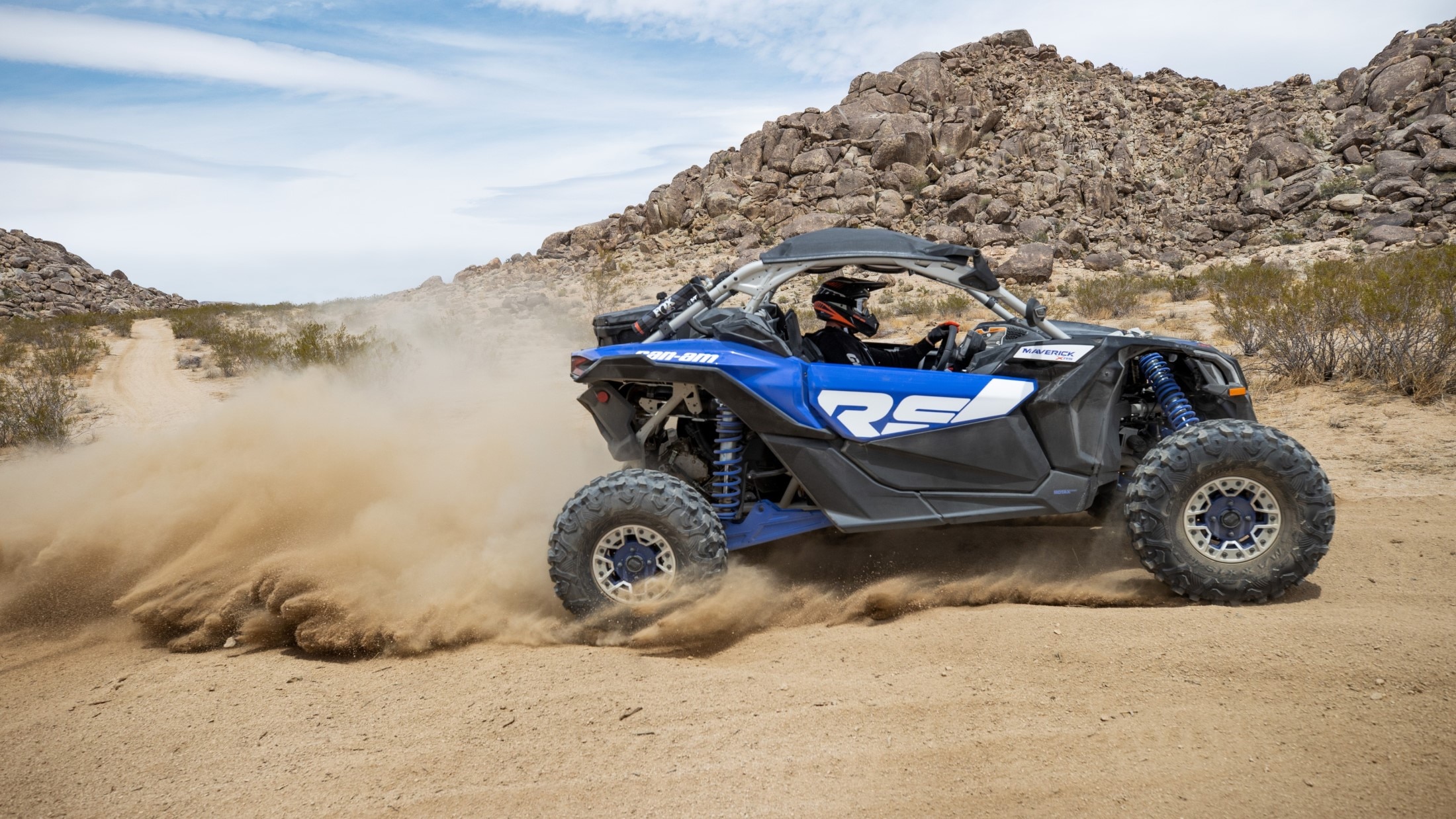 Can-Am Maverick kicking up dirt