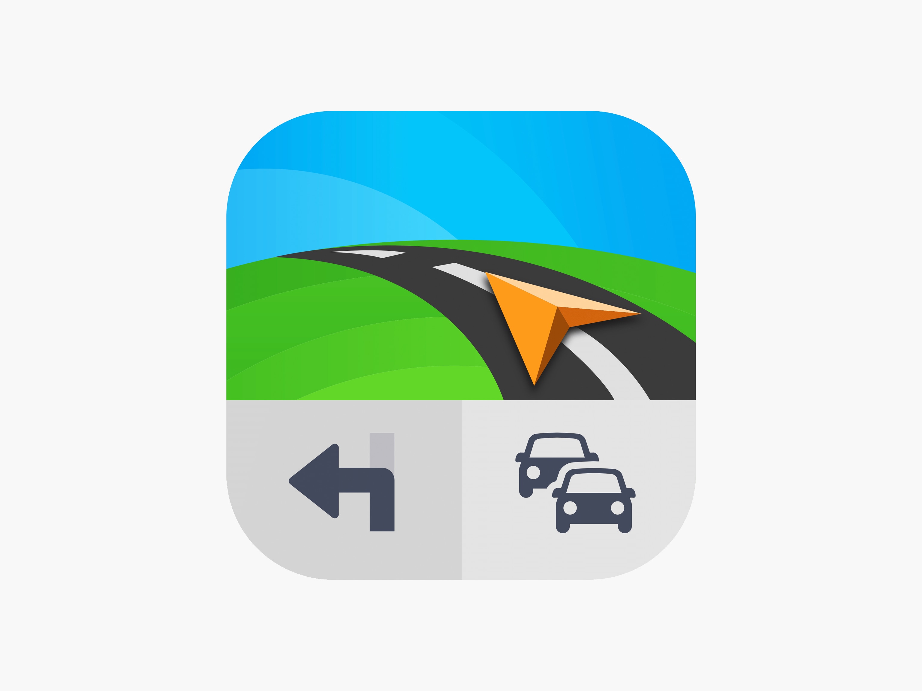 Het logo van de Sygic Car Navigation-app