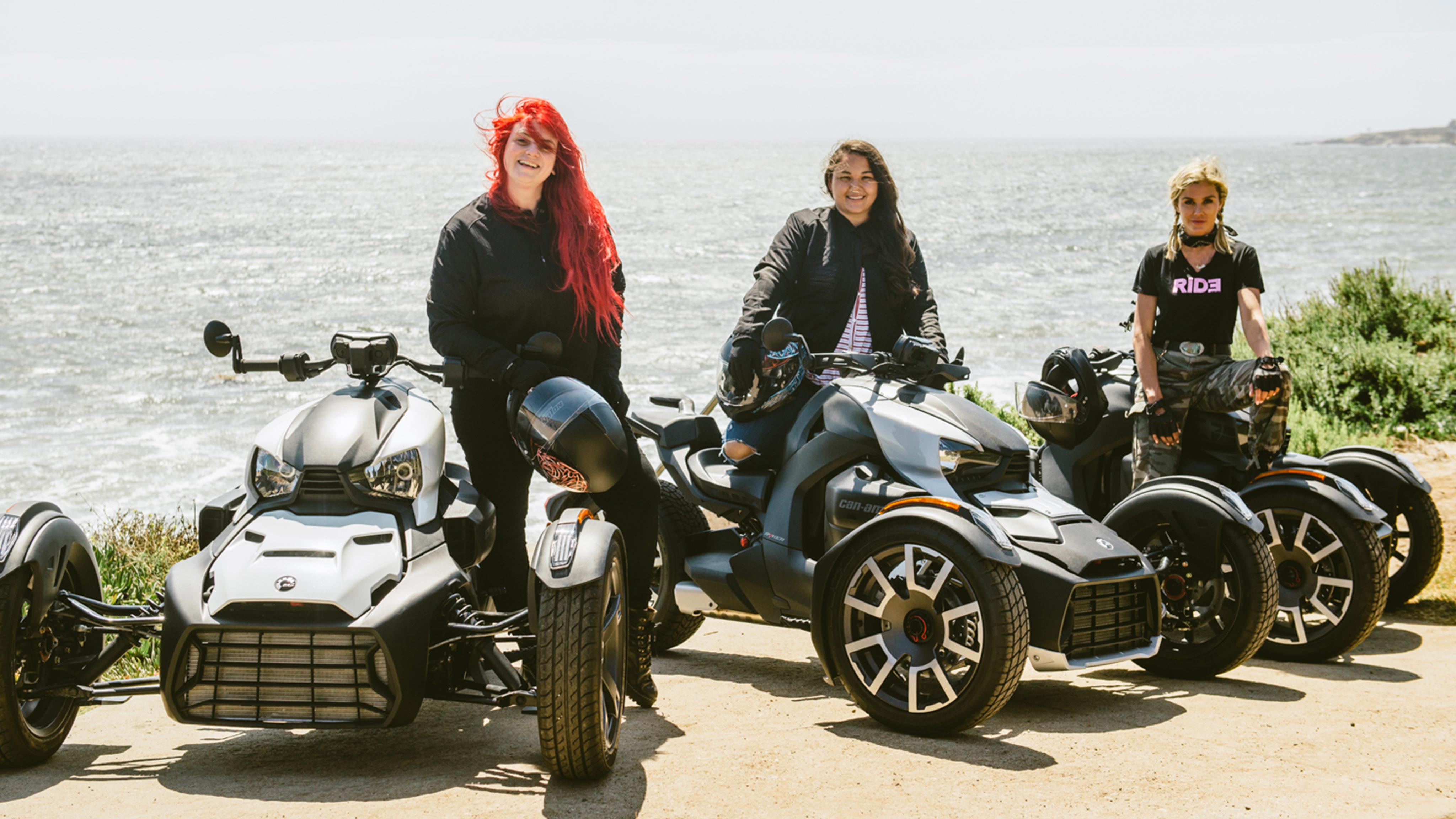 Group of women on their Can-Am On-road rides